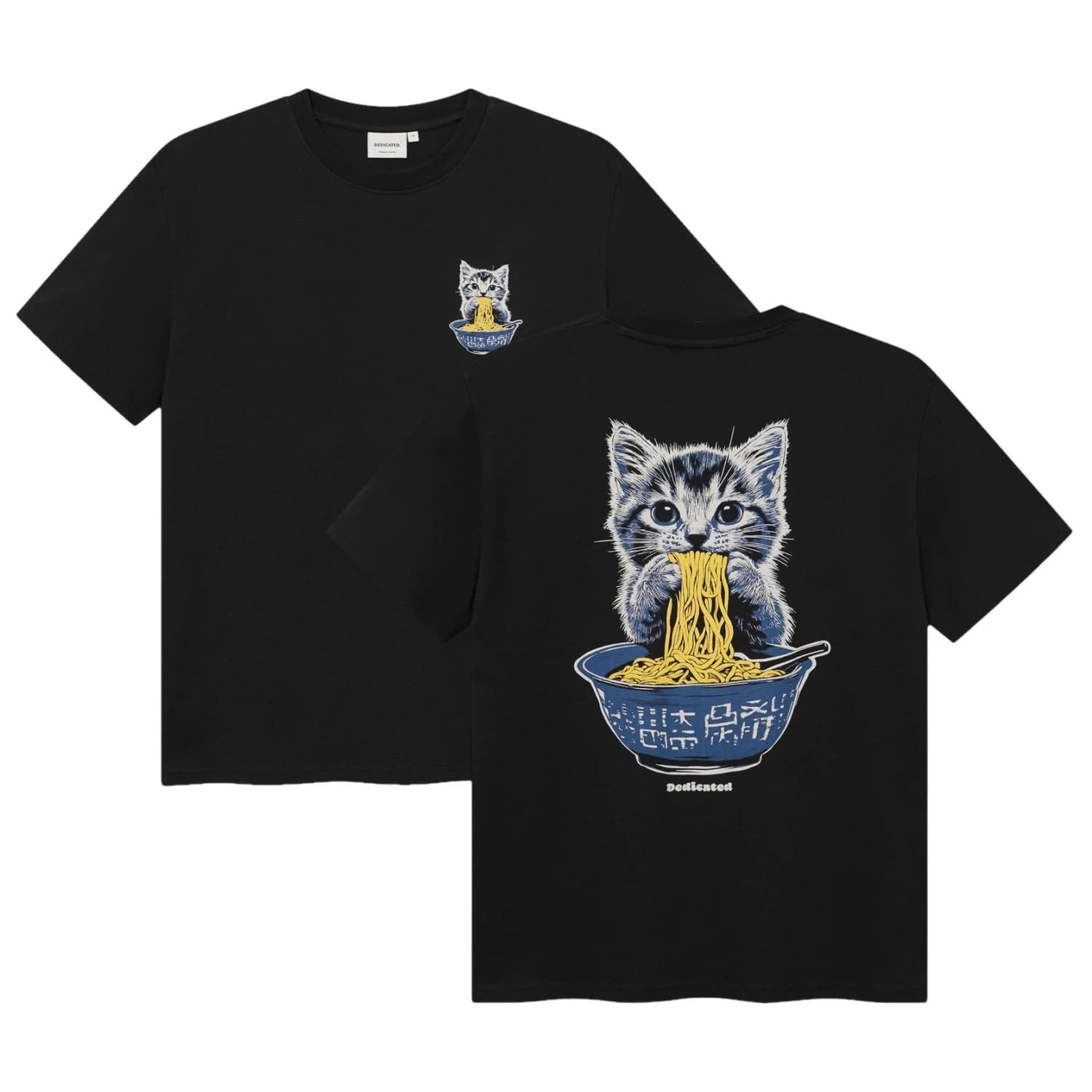 Мъжка тениска DEDICATED T-Shirt Stockholm Cat And Noodles T-shirt - Black