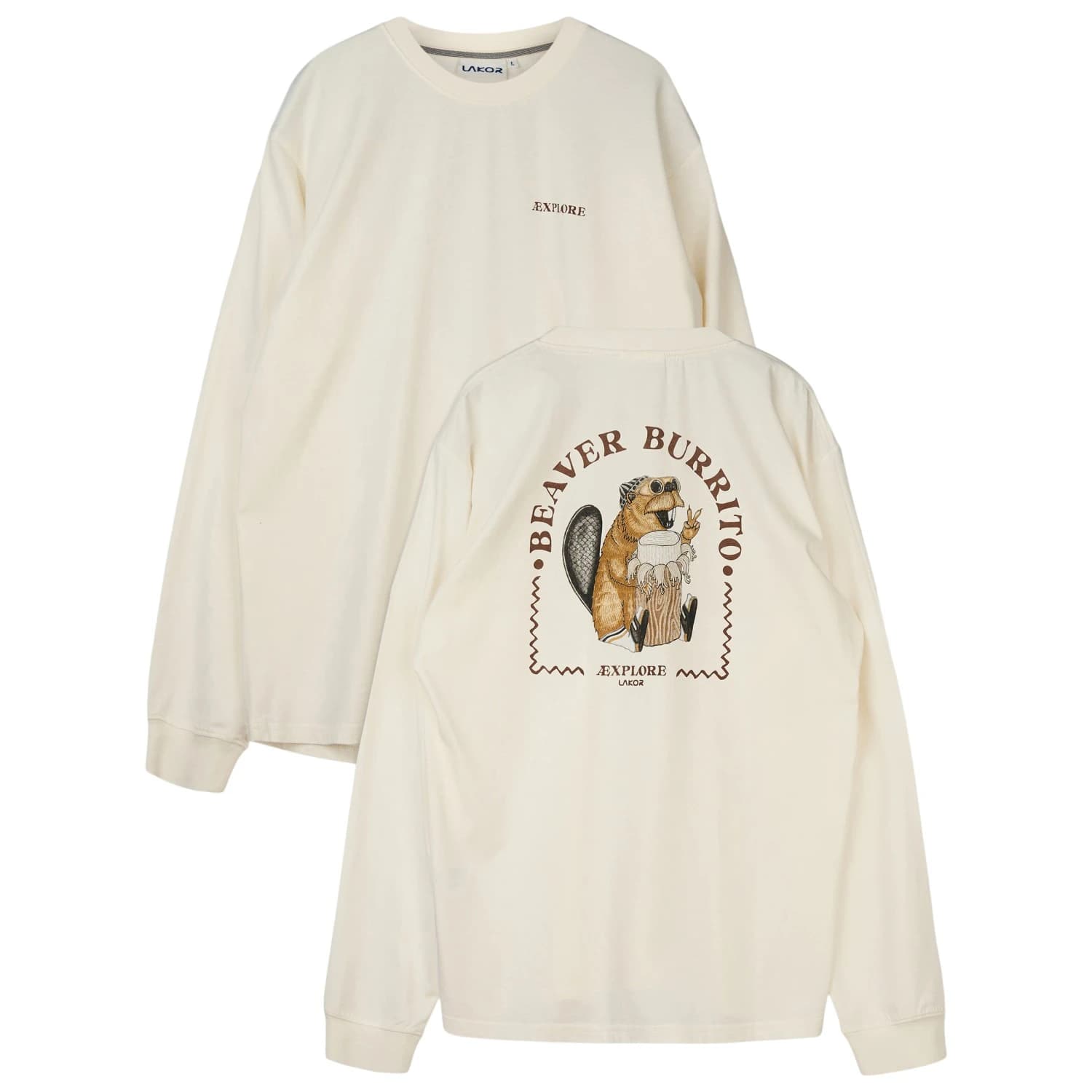 Блуза с дълъг ръкав LAKOR Beaver Burrito Boxfit L/S T-Shirt Longsleeve - Star White