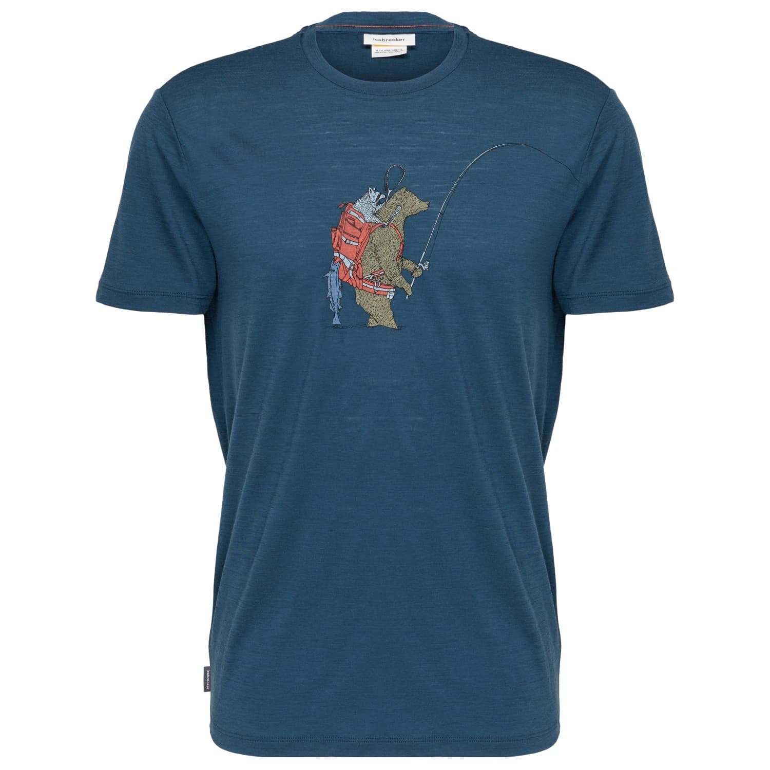 Мъжка мериносова блуза Icebreaker Merino 150 Tech Lite S/S Tee Bear Catch Merino shirt - Abyss