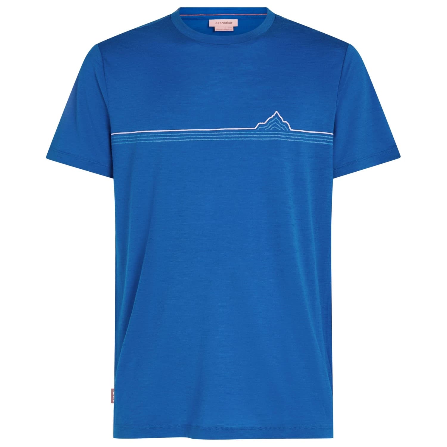 Мъжка мериносова блуза Icebreaker Merino 150 Tech Lite S/S Tee Range Stripes Merino shirt - Lazurite