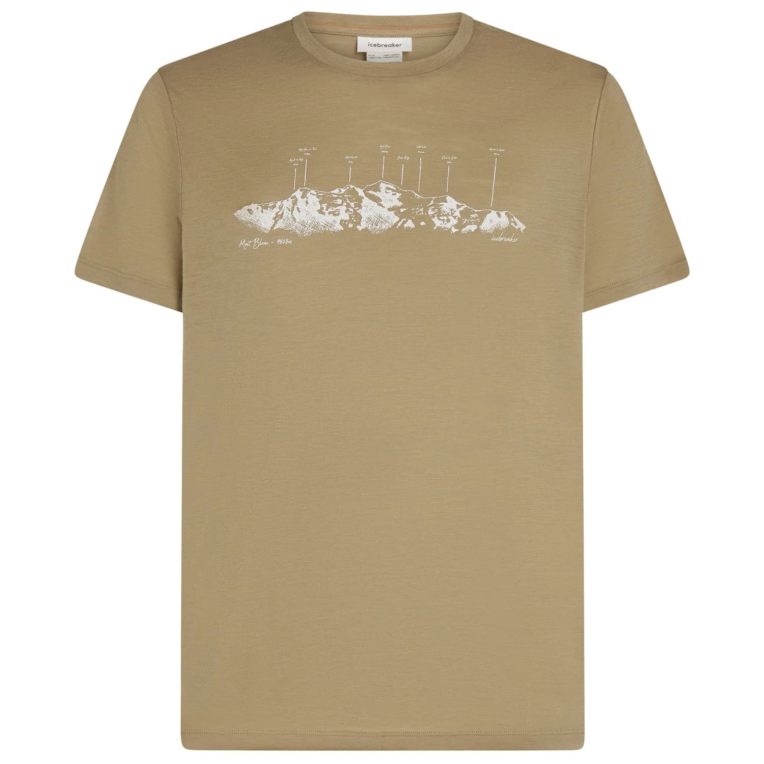 Мъжка мериносова блуза Icebreaker Merino 150 Tech Lite S/S Tee The Peaks Merino shirt - Cumin