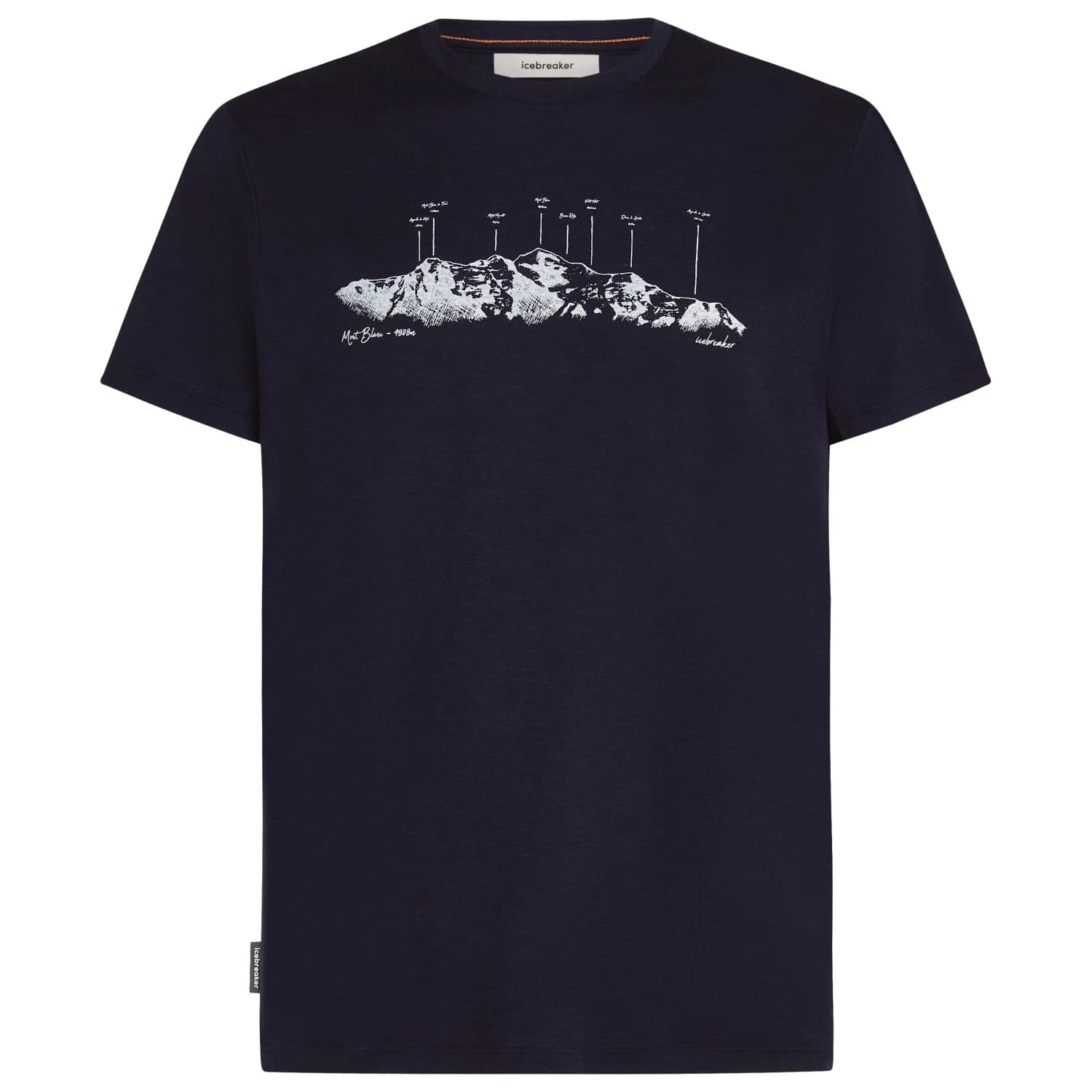 Мъжка мериносова блуза Icebreaker Merino 150 Tech Lite S/S Tee The Peaks Merino shirt - Midnight Navy