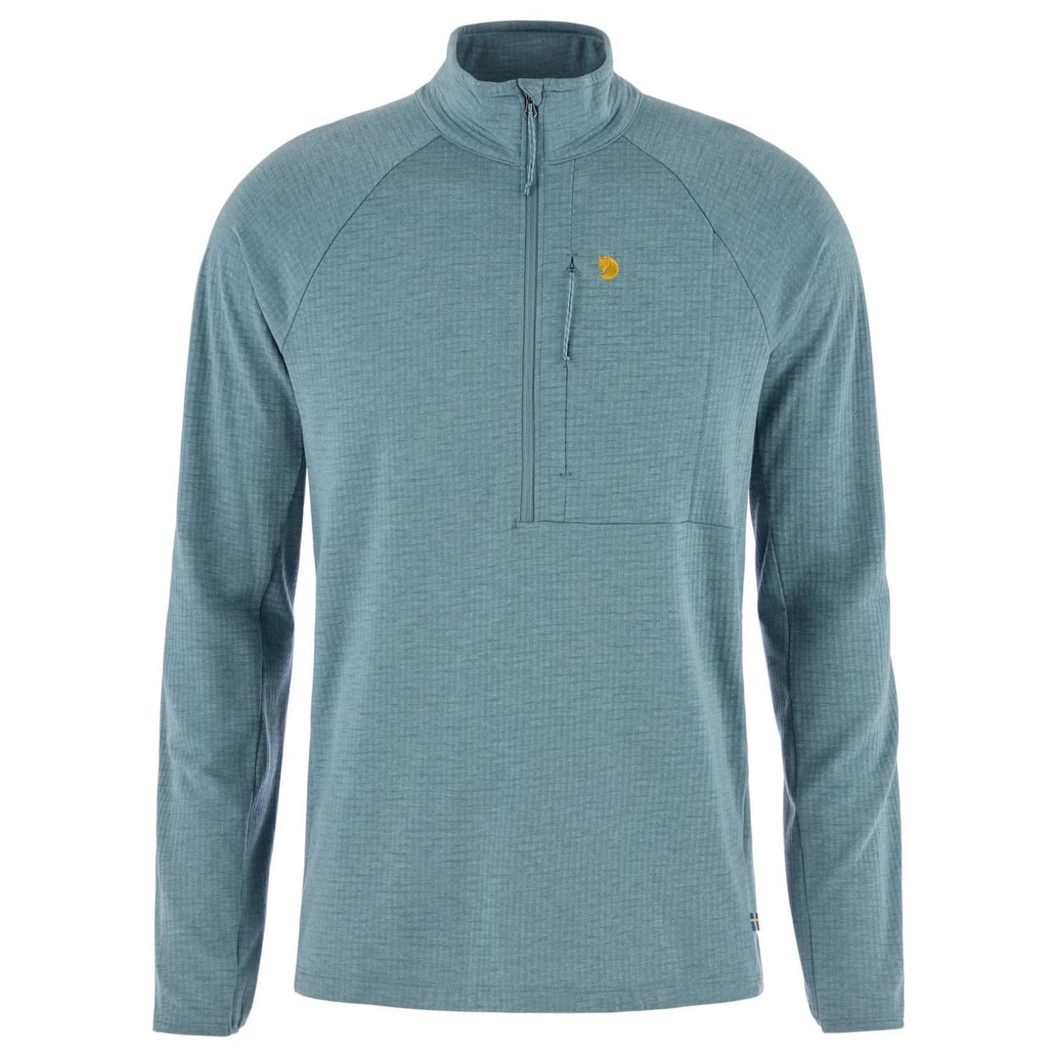 Мъжка мериносова блуза Fjällräven Bergtagen Midlayer Half Zip Merino shirt - Nimbus Blue