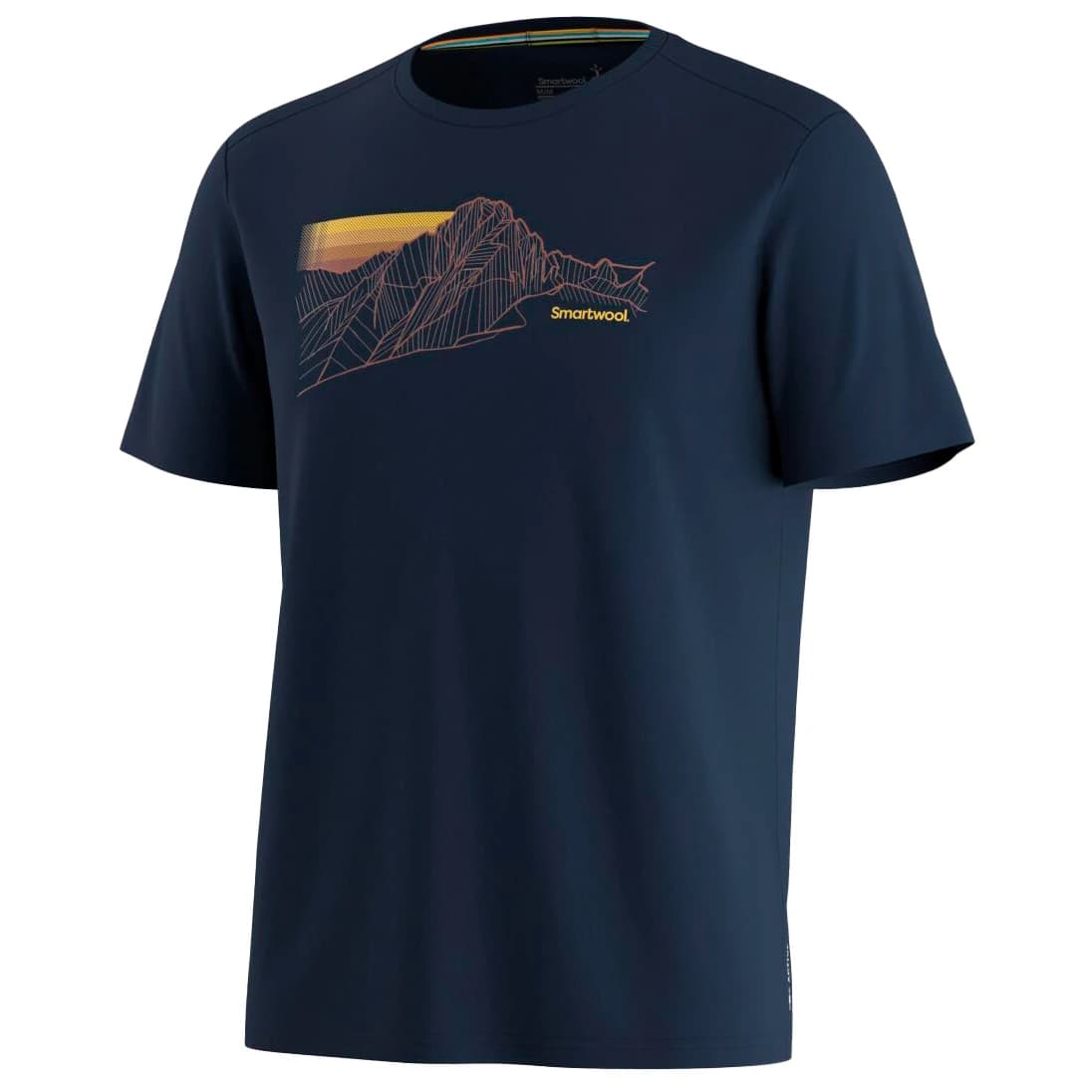 Мъжка мериносова блуза Smartwool Alpine Trace Active Short Sleeve Graphic Tee Merino shirt - Deep Navy