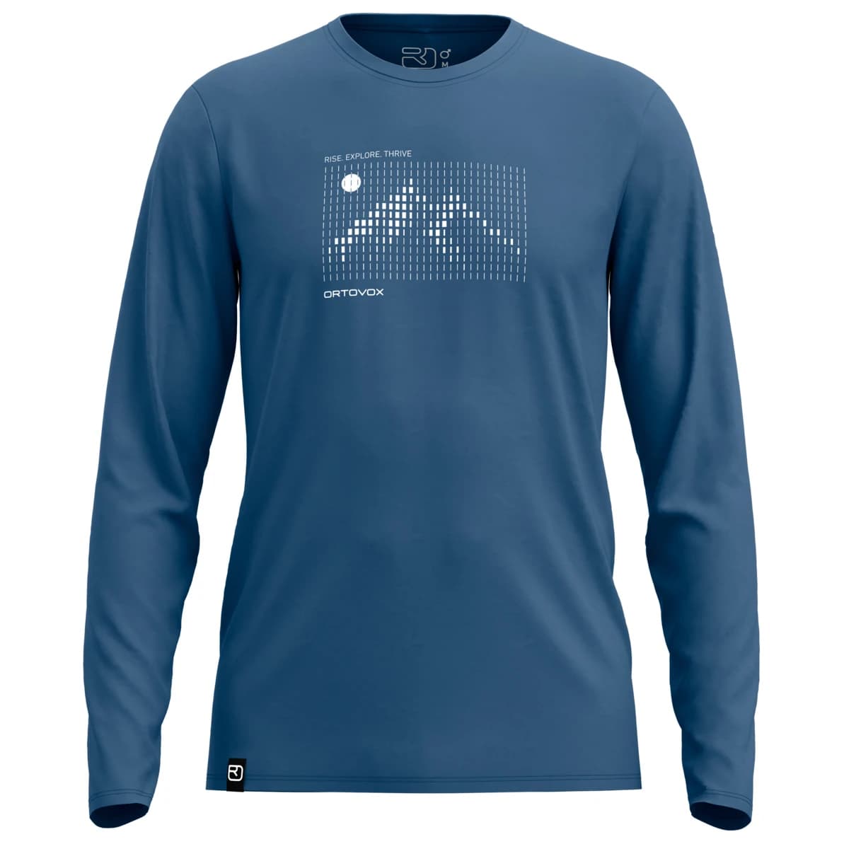Мъжка мериносова блуза Ortovox 185 Merino Sunrise L/S Merino shirt - Blue Nunatak