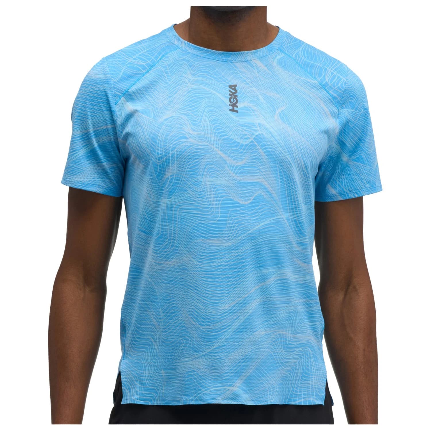 Мъжка тениска HOKA Everyrun S/S CLF PRT Running shirt - Mineral Blue PRT
