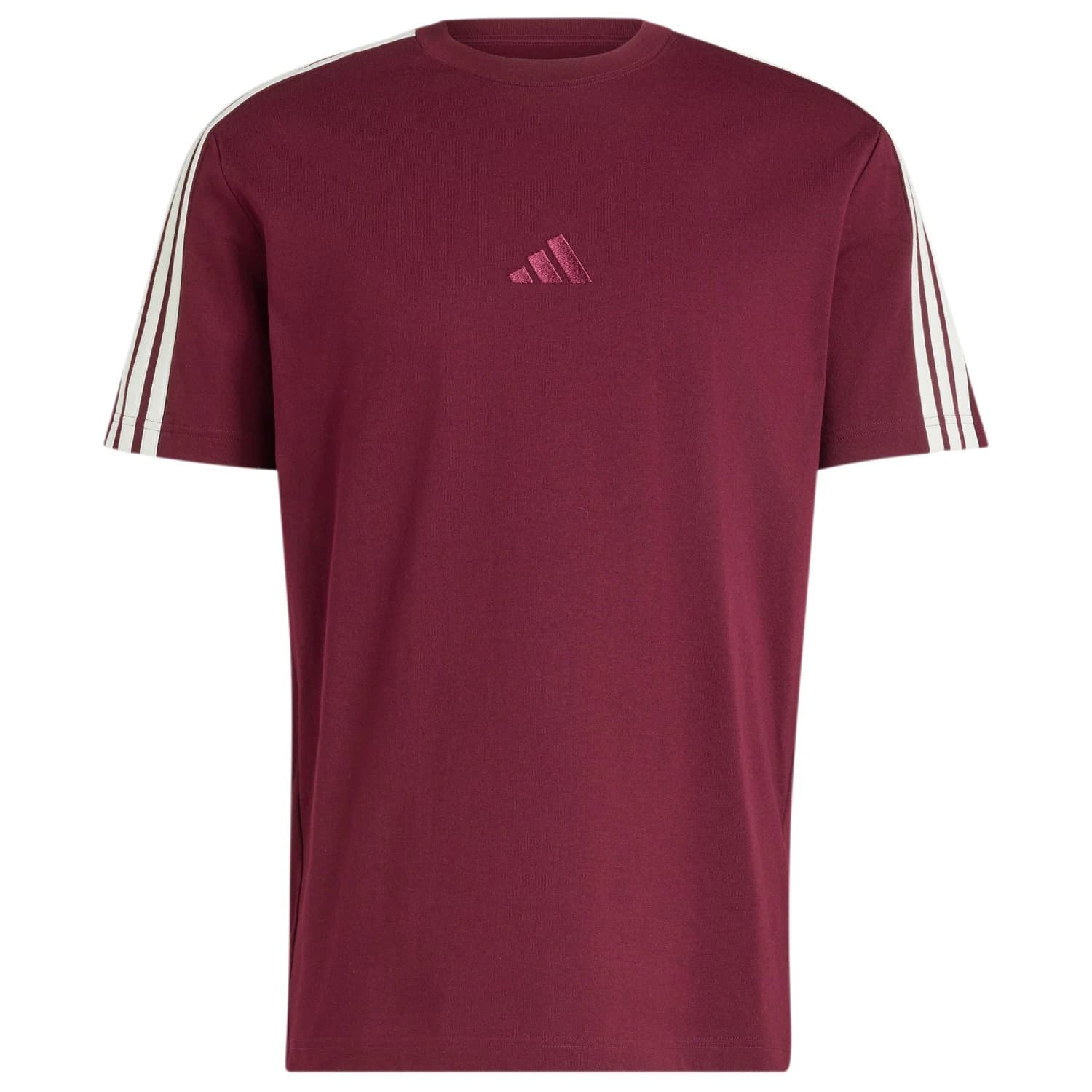 Мъжка тениска adidas Adidas Kit 3-Stripes Regular T-Shirt - Maroon / Off White