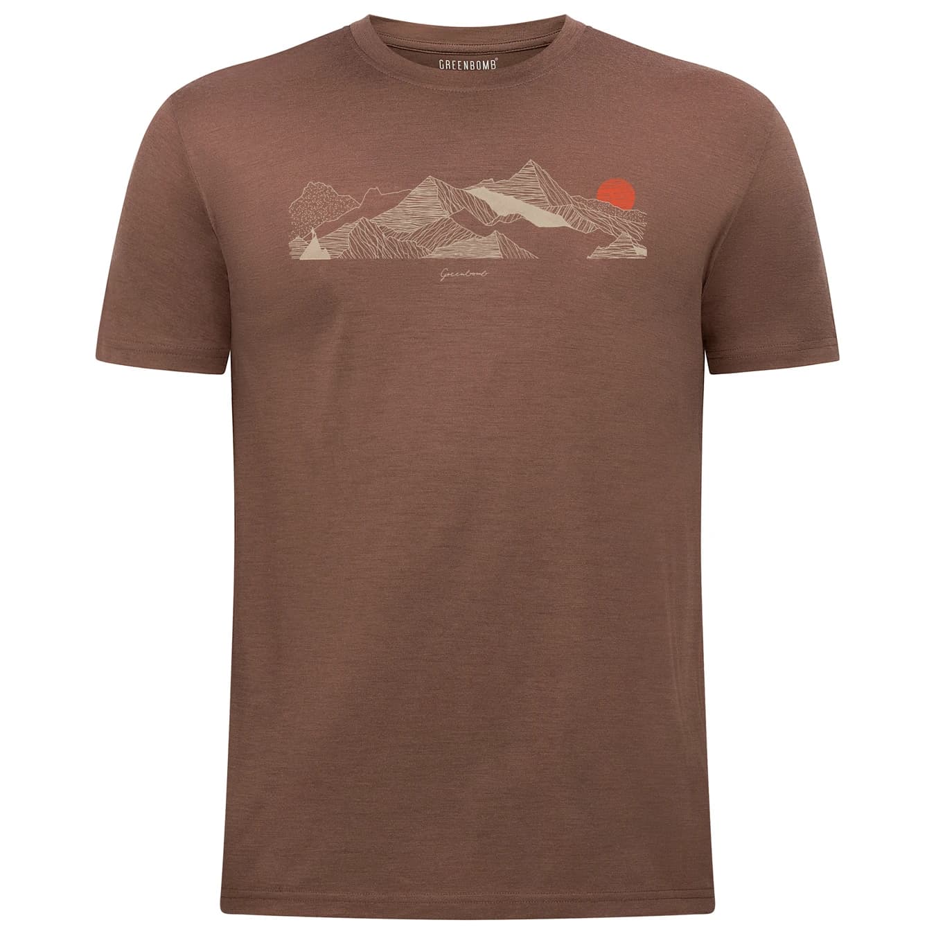 Мъжка мериносова блуза GreenBomb Mountain Sundown Loom Merino shirt - Earth Wood