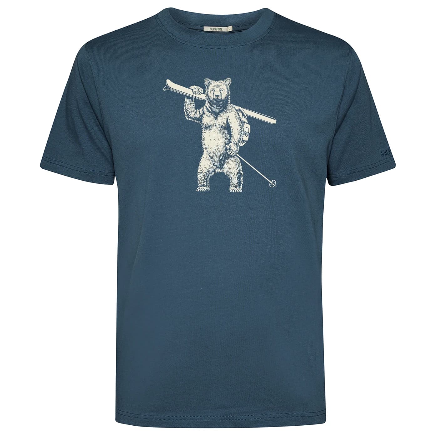 Мъжка тениска GreenBomb Ski Bear Fusion T-shirt - Blue Pine