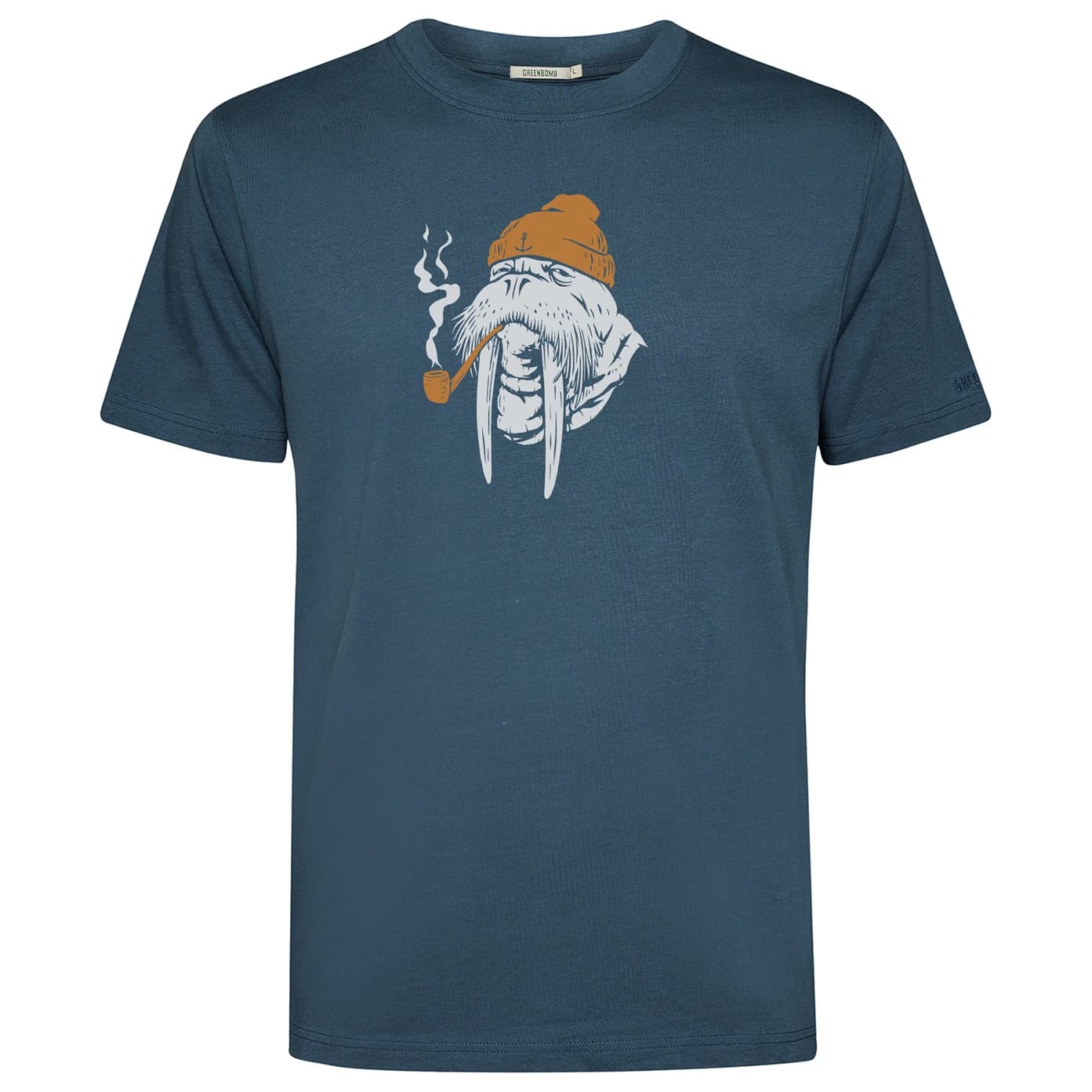 Мъжка тениска GreenBomb Smokey Walrus Fusion T-shirt - Blue Pine
