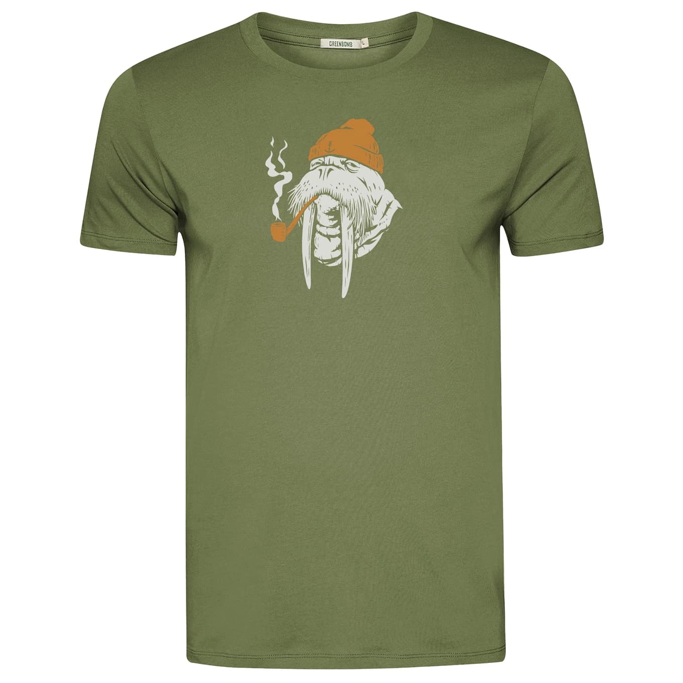 Мъжка тениска GreenBomb Smokey Walrus Guide T-shirt - Dark Seed