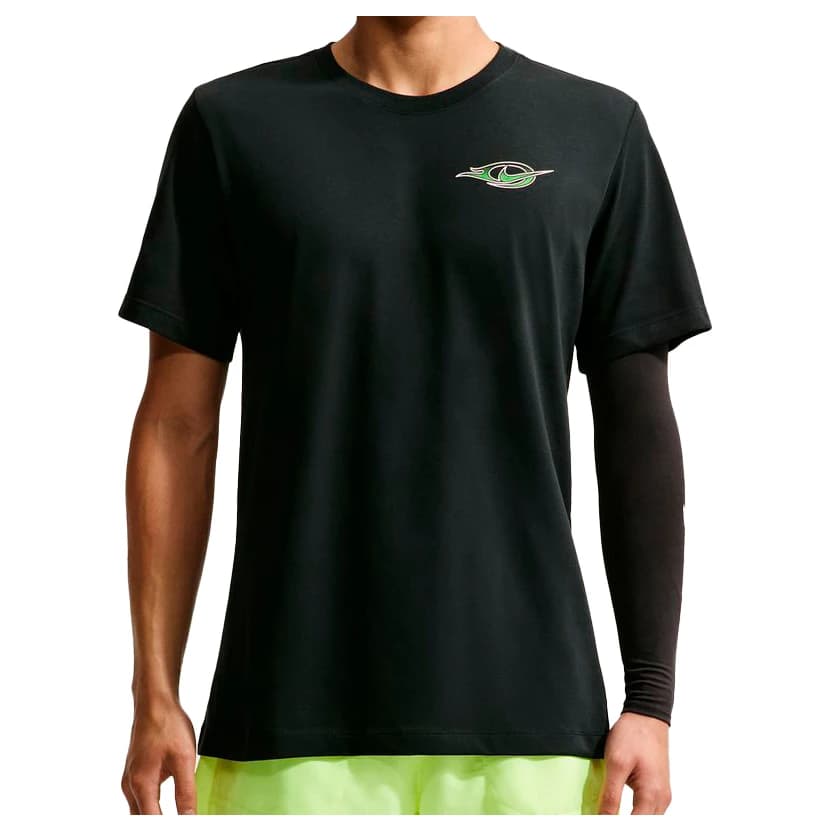 Мъжка тениска Nike Dri-Fit Tee Stride Print Pack Running shirt - Black / Mean Green / White