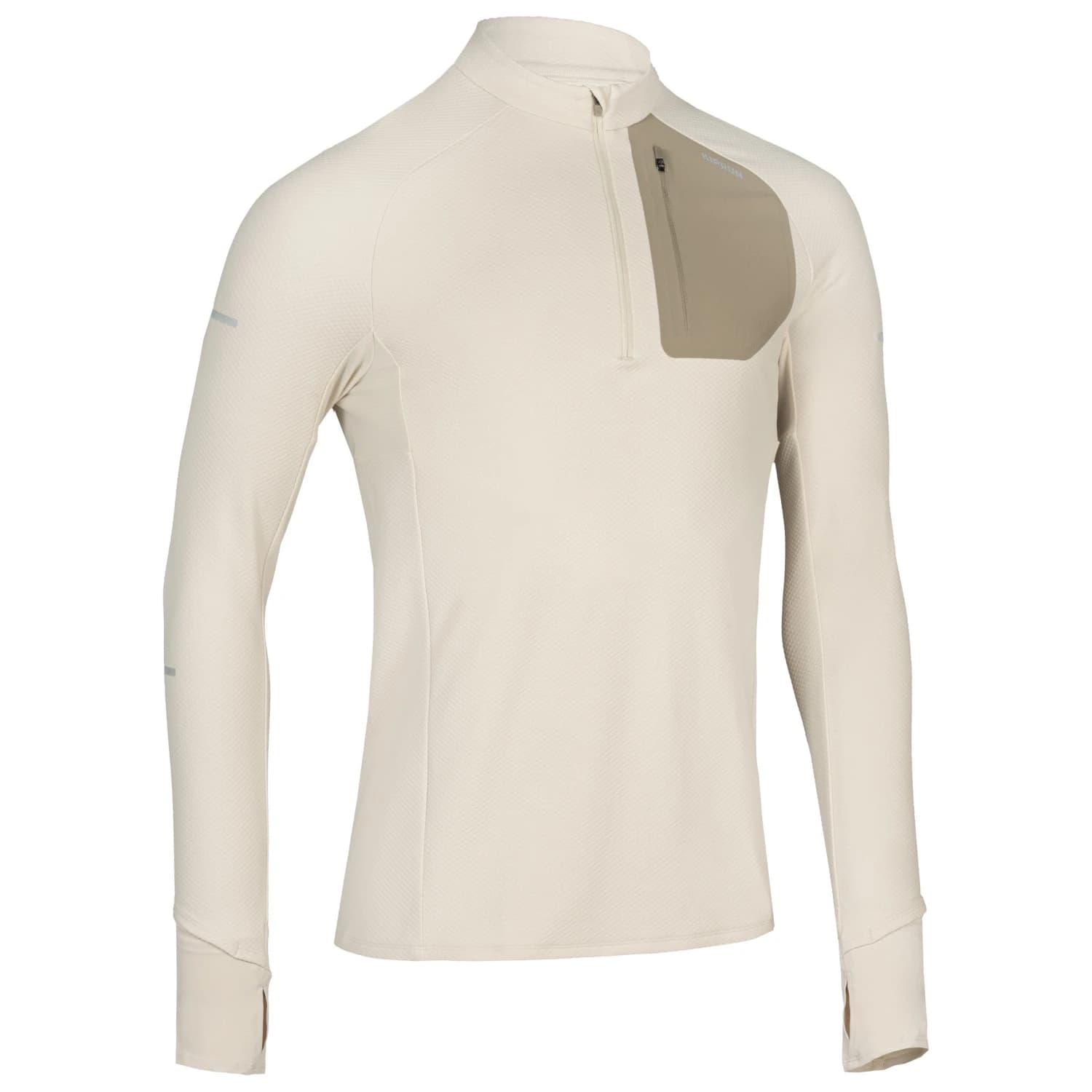 Блуза с дълъг ръкав KIPRUN Run 900 1/2 Zip Warm Longsleeve Tshirt Longsleeve - Beige