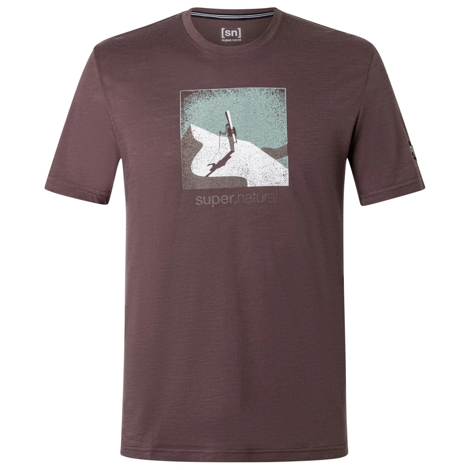 Мериносова блуза super.natural Almost Done Tee Merino shirt - Raisin / Various