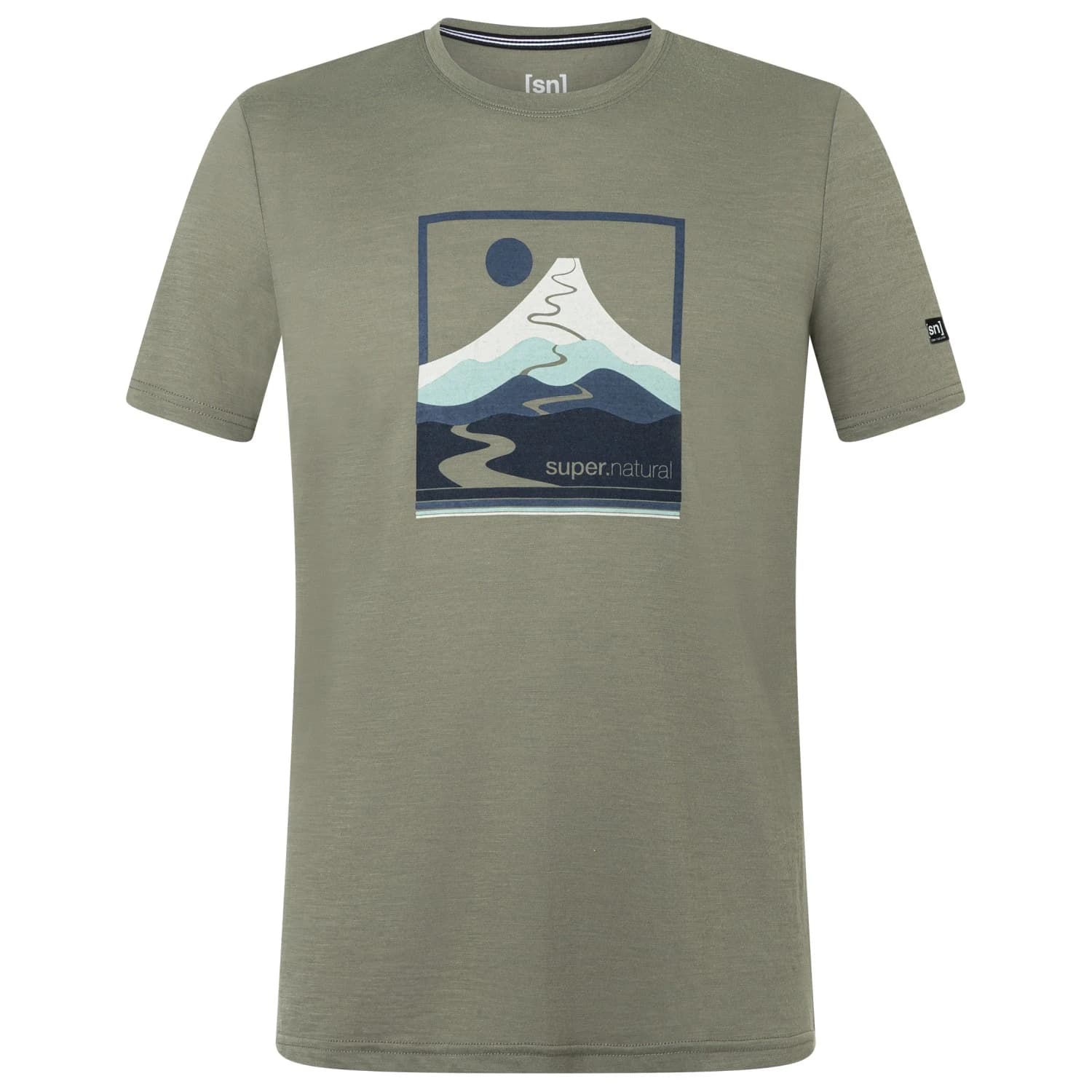 Мериносова блуза super.natural Almost Done Tee Merino shirt - Tea Leaf / Various