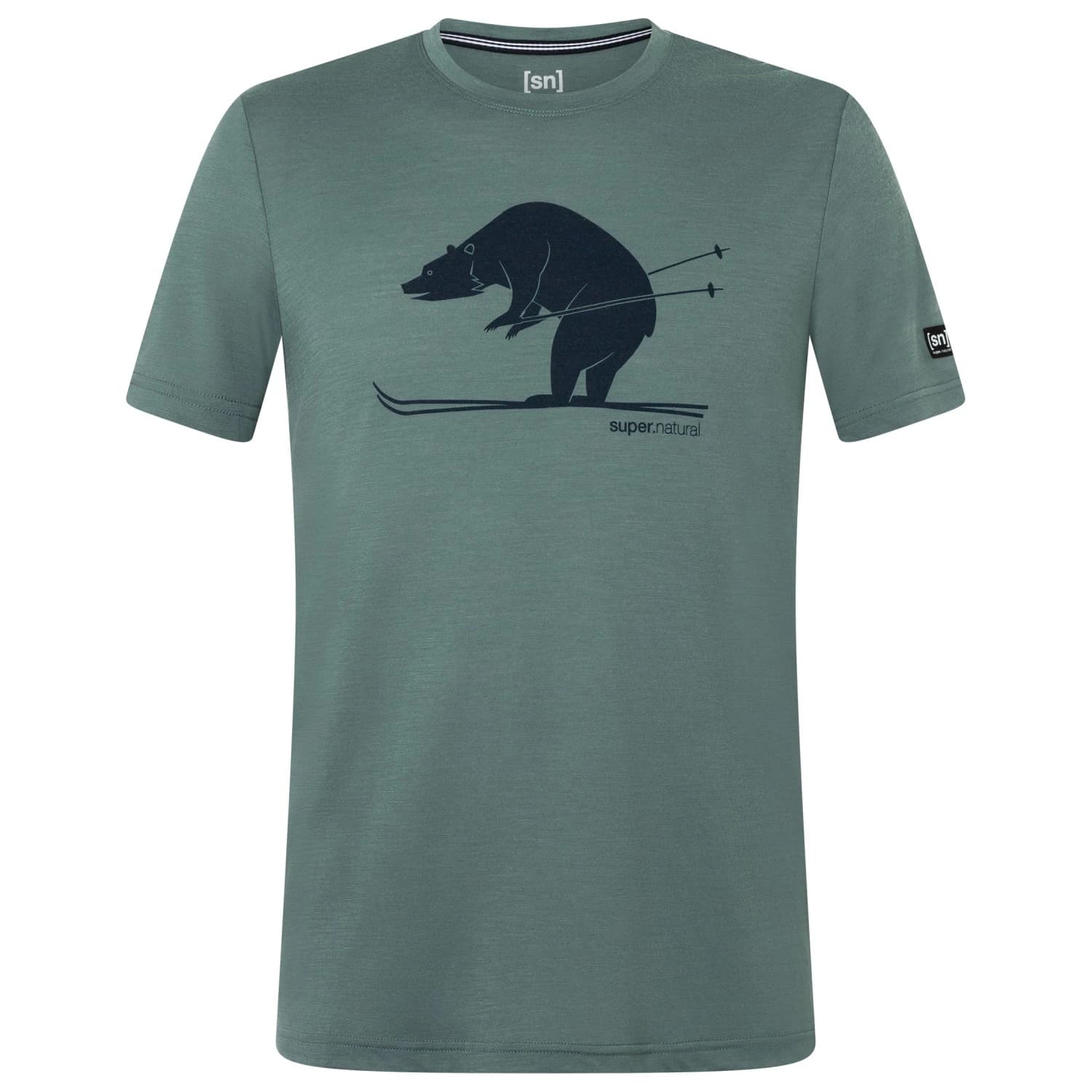 Мериносова блуза super.natural Ski Karl Tee Merino shirt - Balsam Green / Blueberry