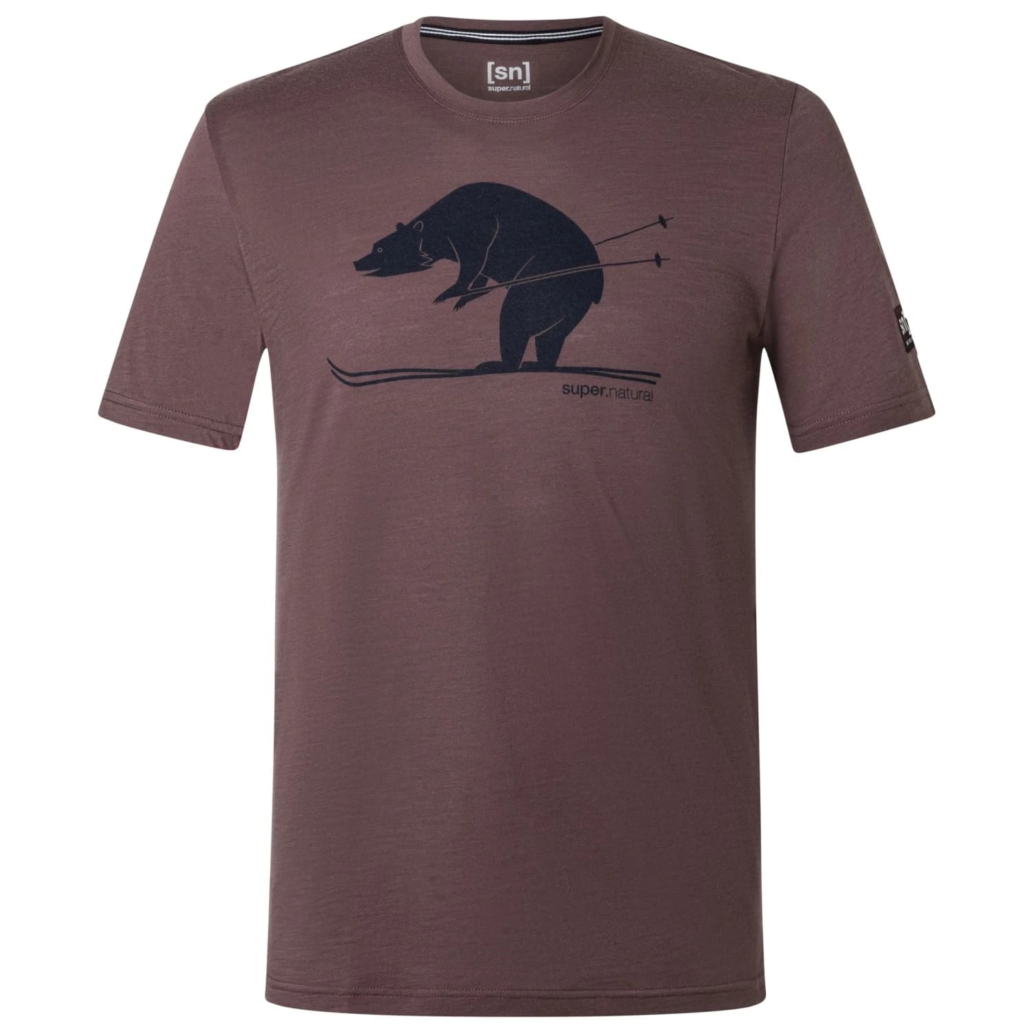 Мериносова блуза super.natural Ski Karl Tee Merino shirt - Raisin / Blueberry