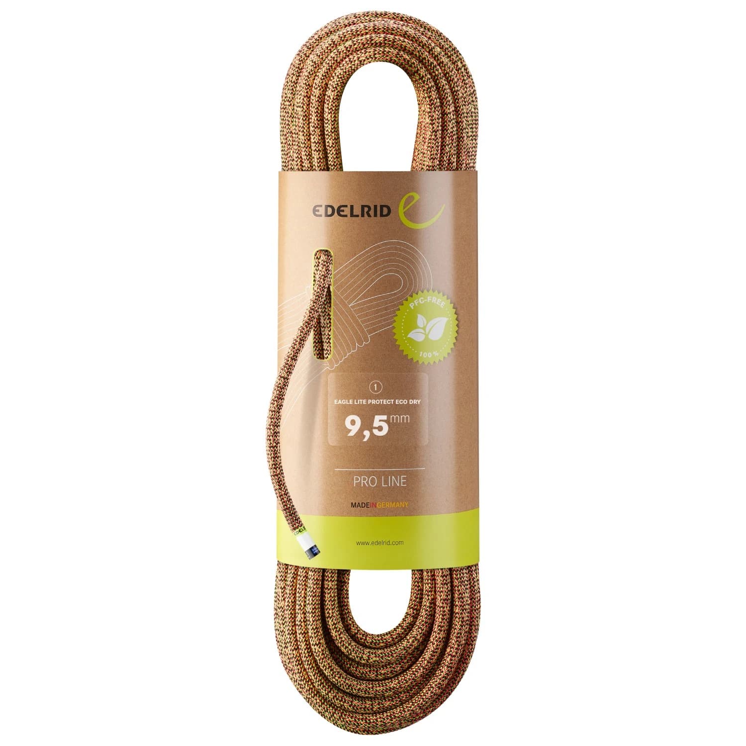 Единично въже Edelrid Eagle Lite Protect Eco Dry 9,5 mm Single rope - Neon Pink / Neon Green