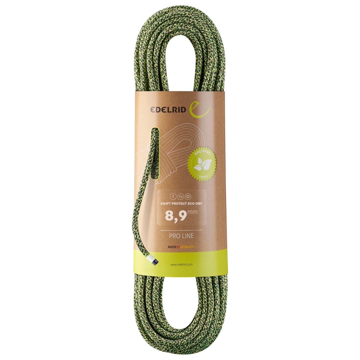Единично въже Edelrid Swift Protect Eco Dry 8,9 mm Single rope - Night / Green