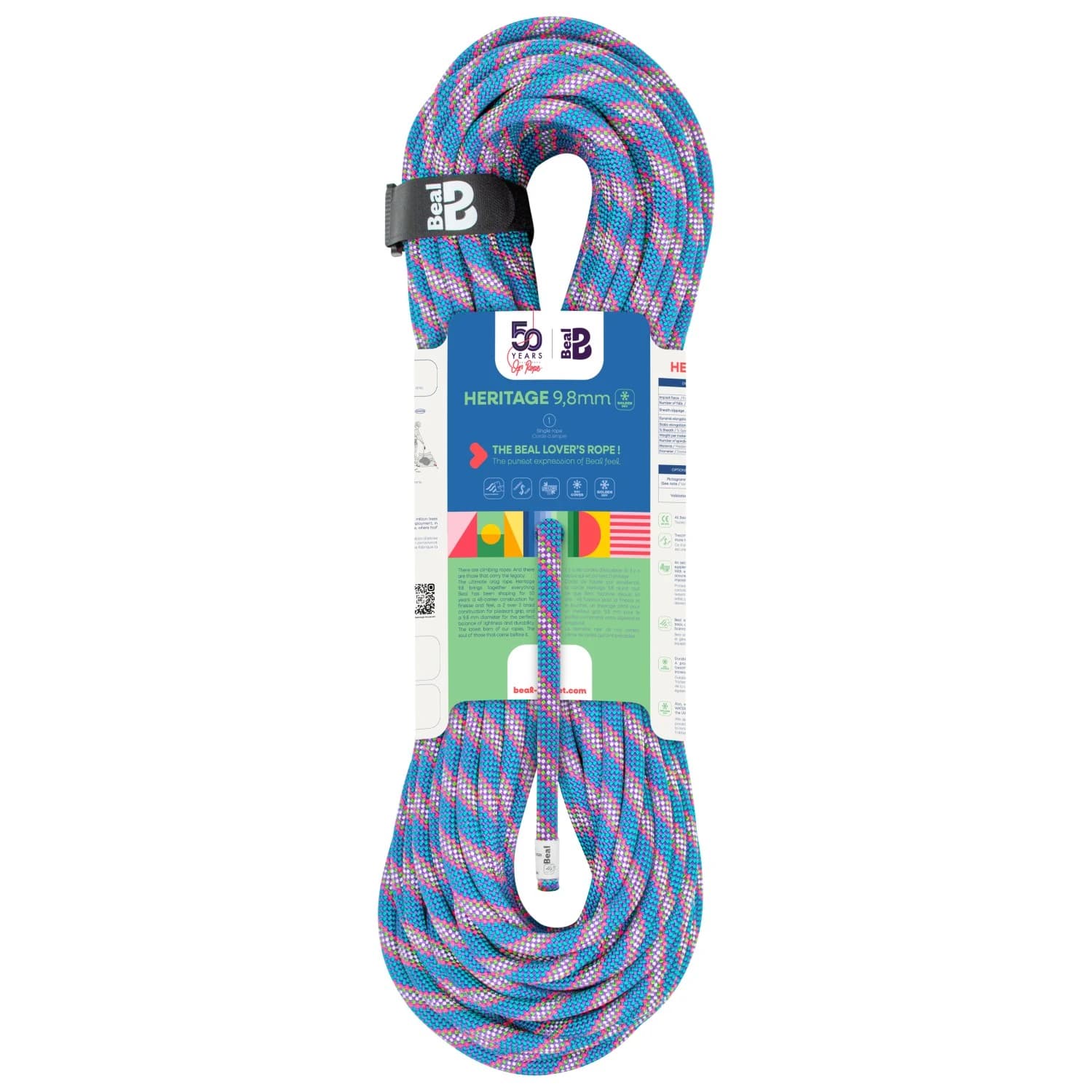 Единично въже Beal Heritage GD 9,8 Single rope - Petrol Blue