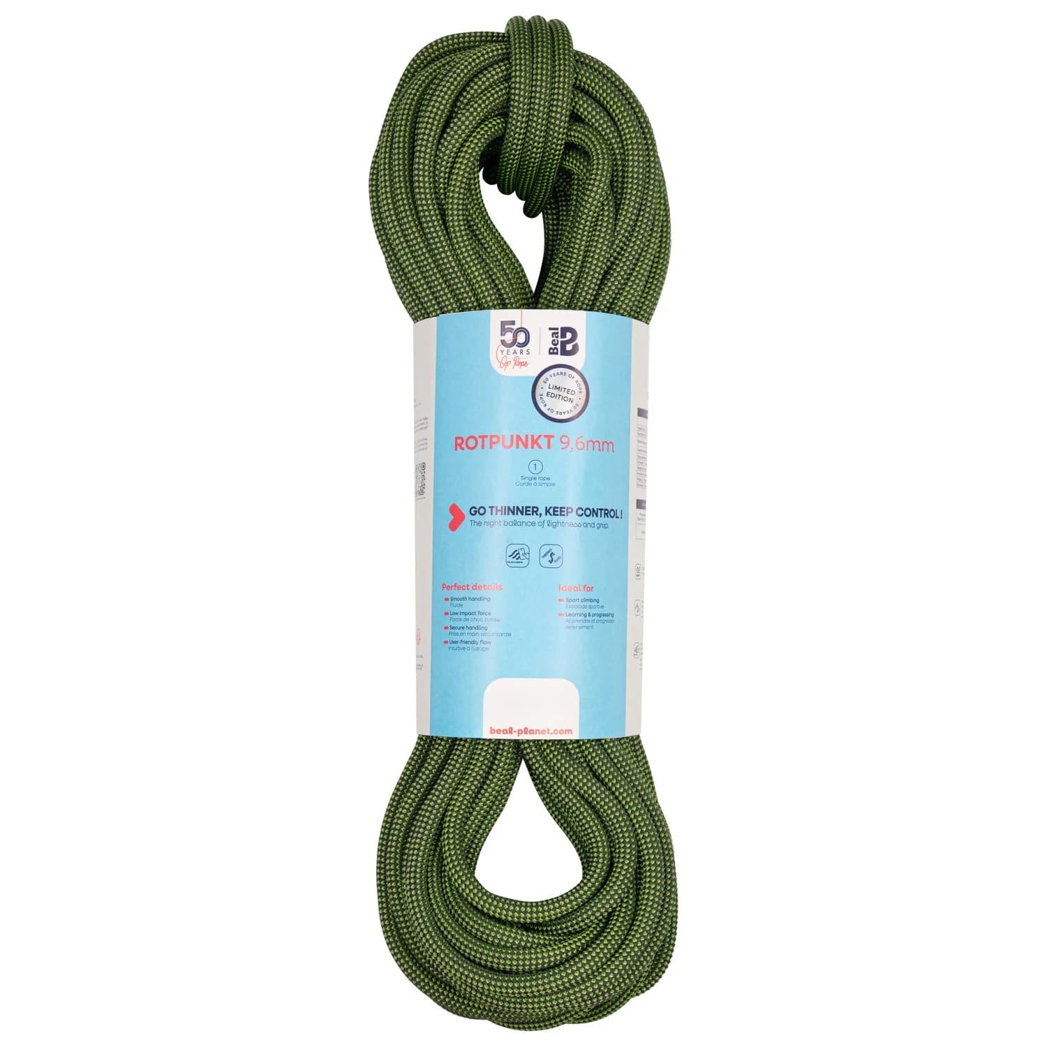 Единично въже Beal Rotpunkt 50 Years Single rope - Green