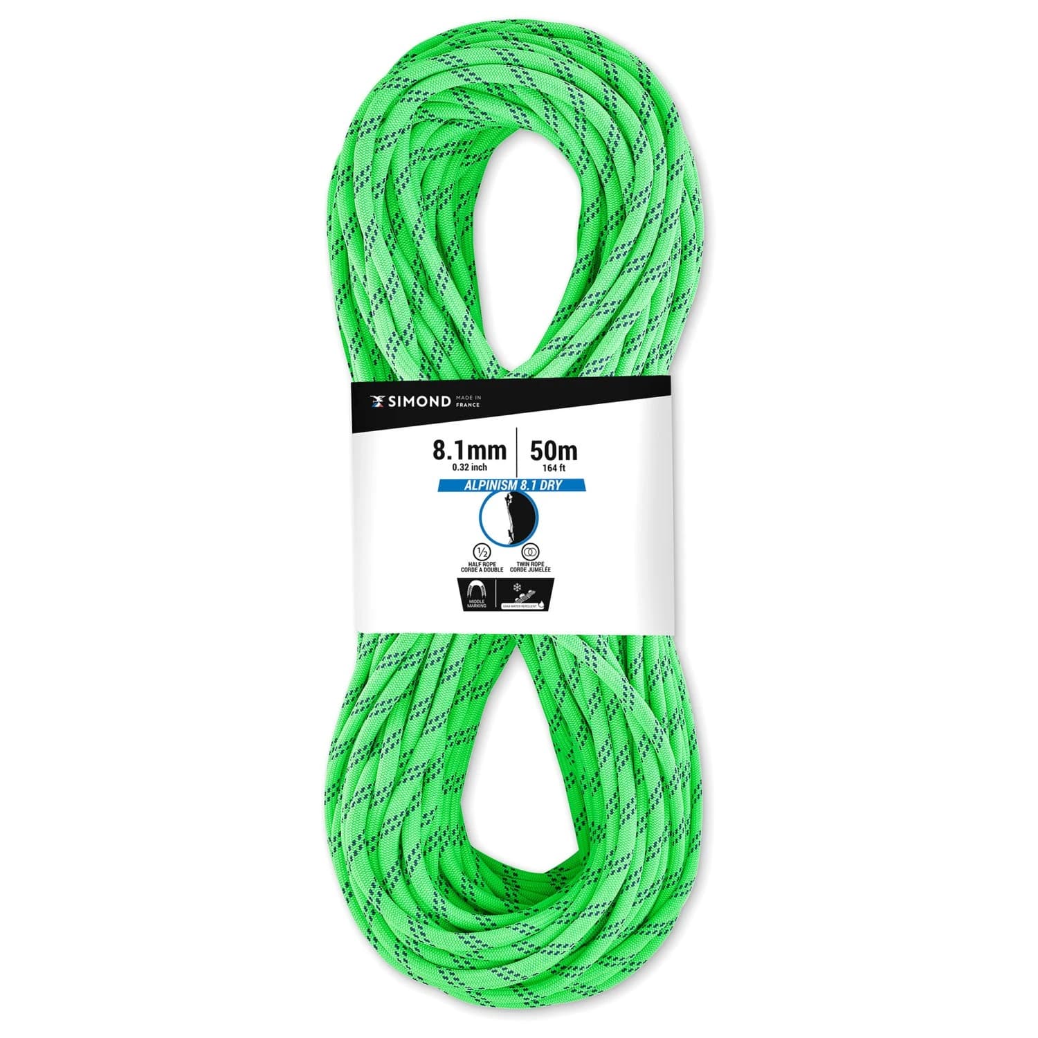 Полувъже Simond Rappel Alpinism 8.1 Half rope - Green
