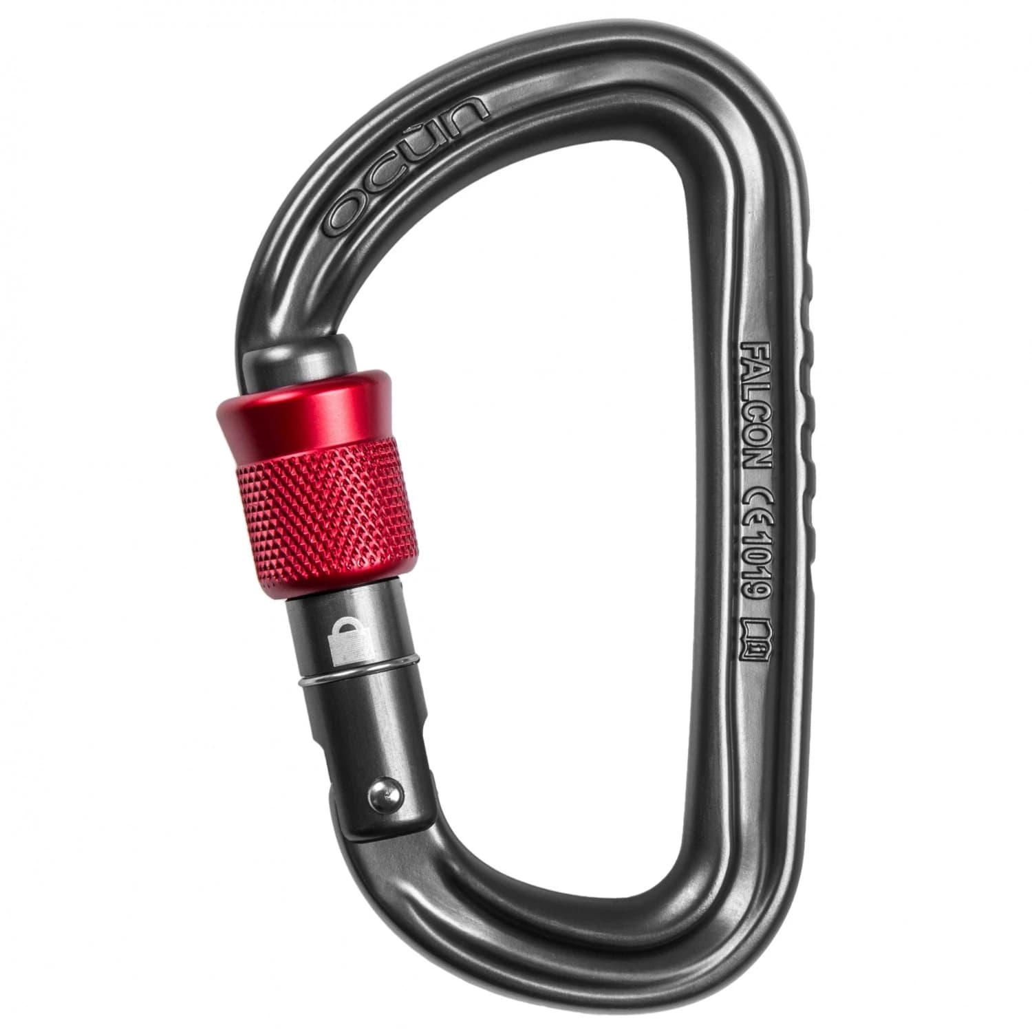 Винтов карабинер Ocun Falcon Screw Screwgate carabiner - Anthracite / Red