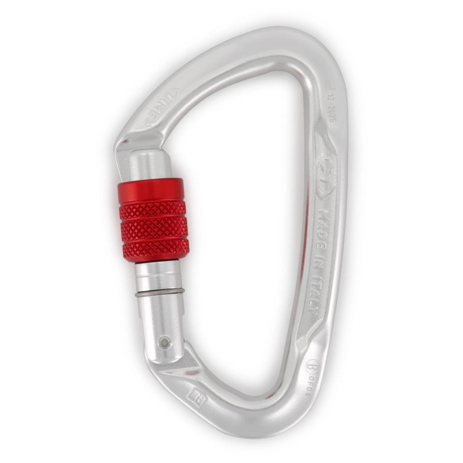 Винтов карабинер Climbing technology Lime SG Screwgate carabiner - Silver / Red