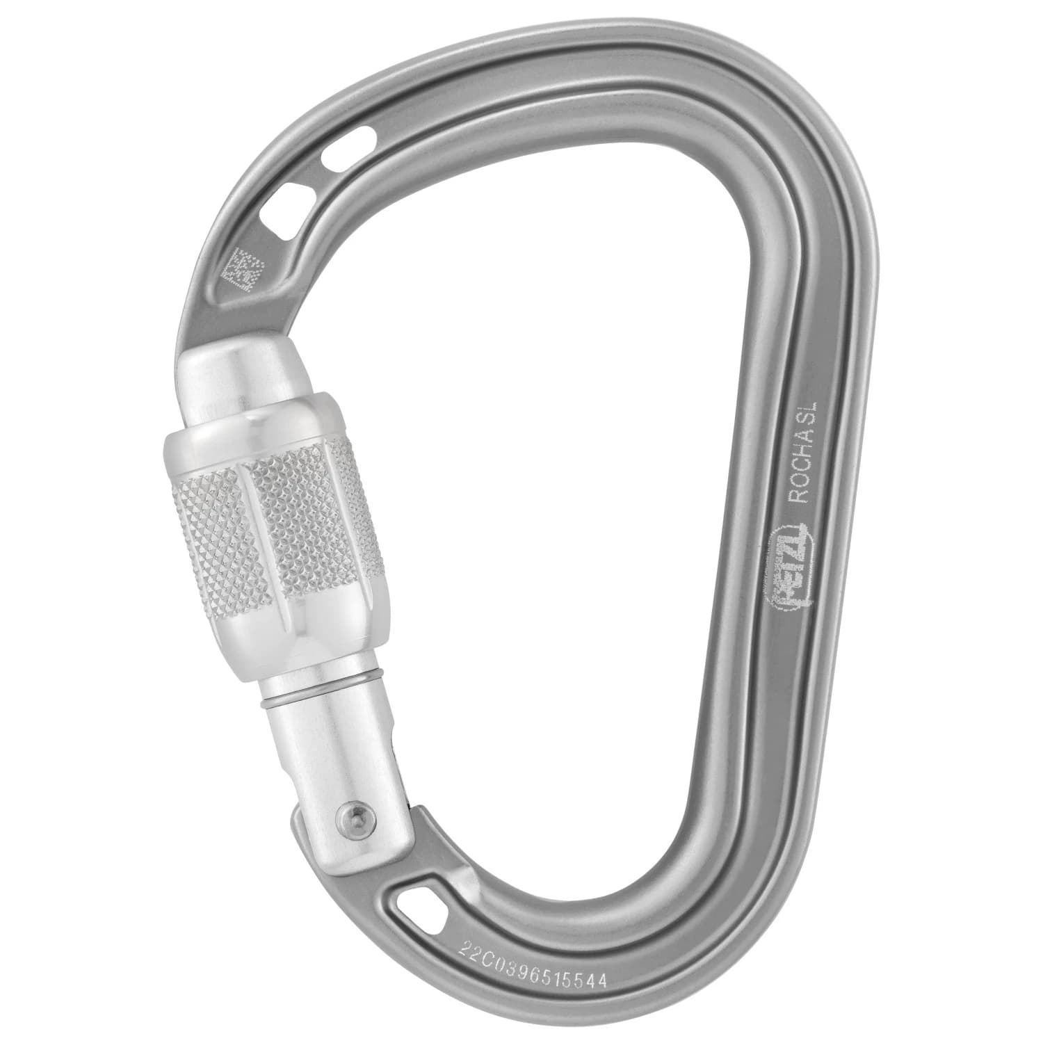 Винтов карабинер Petzl Rocha Screwgate carabiner - Light Grey