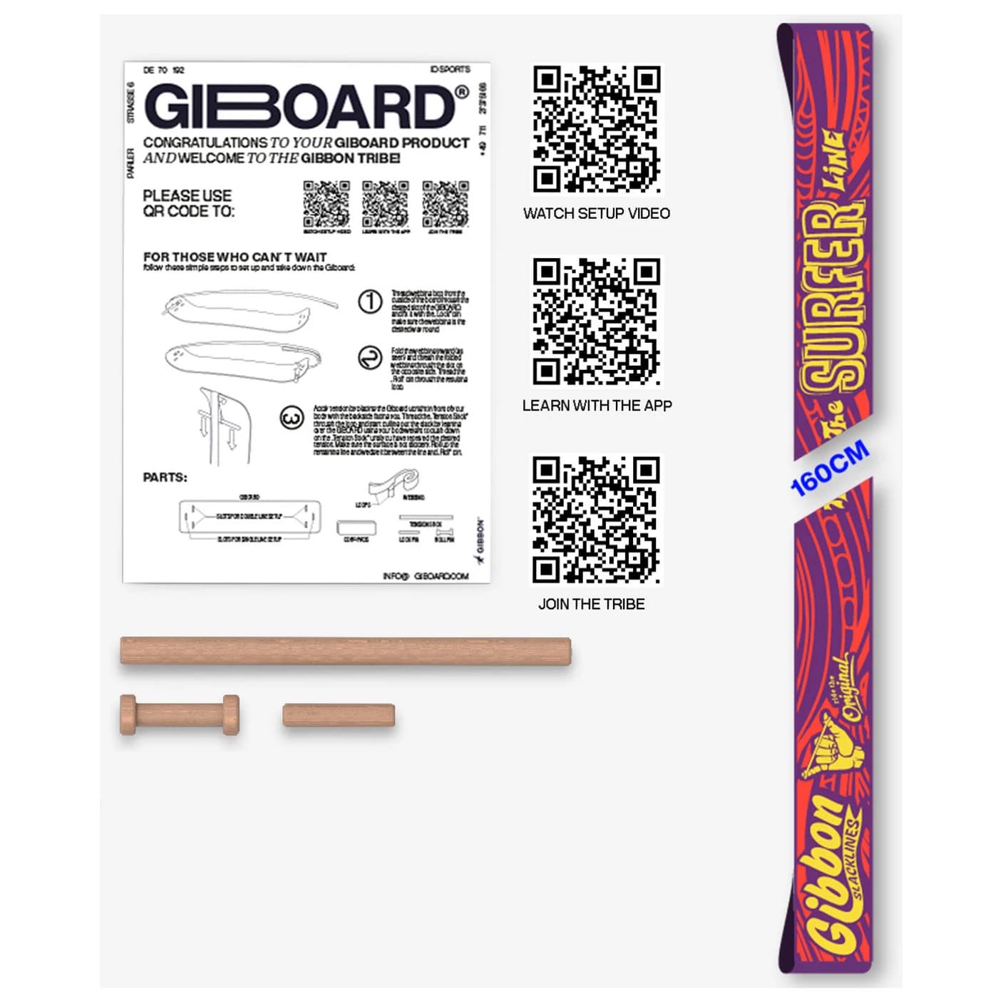 Slackline част Gibbon slacklines Giboard Line Slacklining - Surfer
