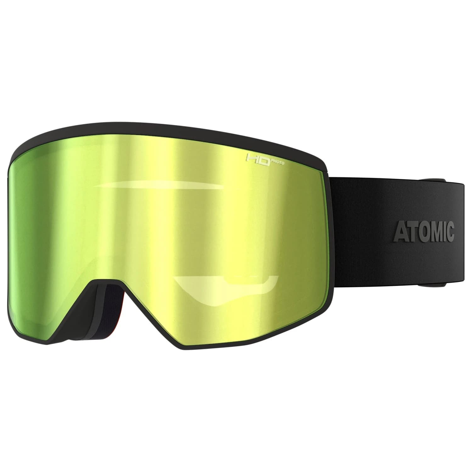 Ски маска Atomic Four Pro HD Photo Cat. 3-1 Ski goggles - All Black / Green Gold HD Photo