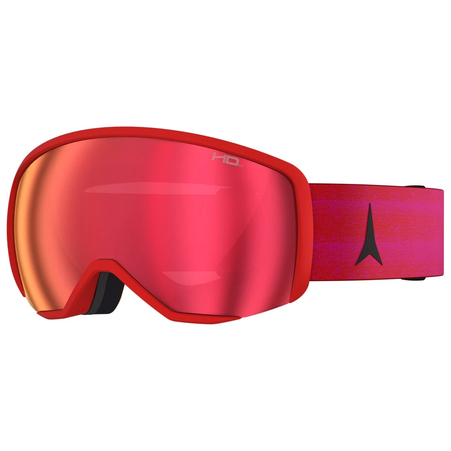 Детска ски маска Atomic Kid's Redster Junior WC S S2 + YEL Blue HD + Clear Ski goggles - Red Tension / Pink Copper HD