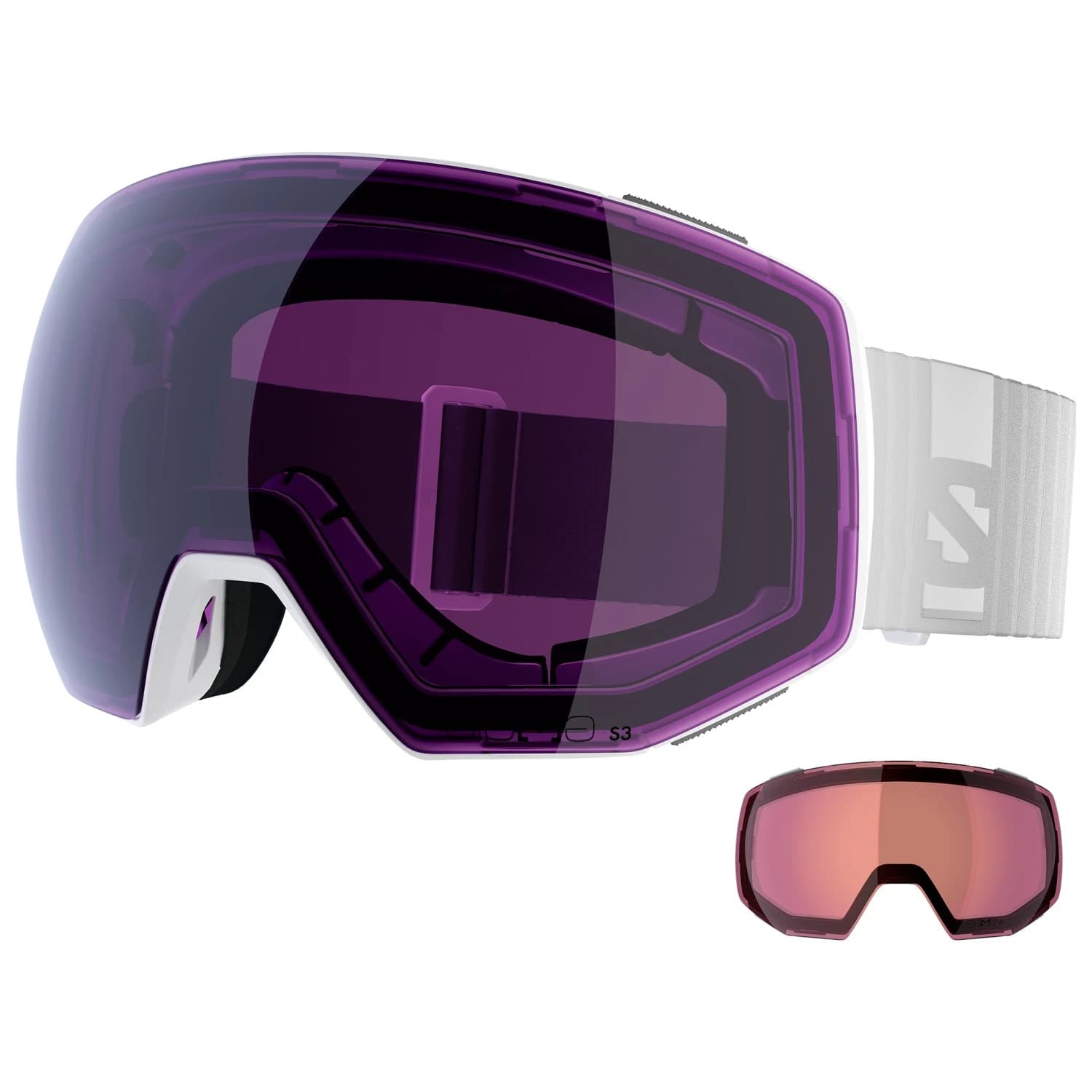 Ски маска Salomon Radium Prime Sigma Cat 3 VLT 13% + Cat 1 VLT 52% Ski goggles - White