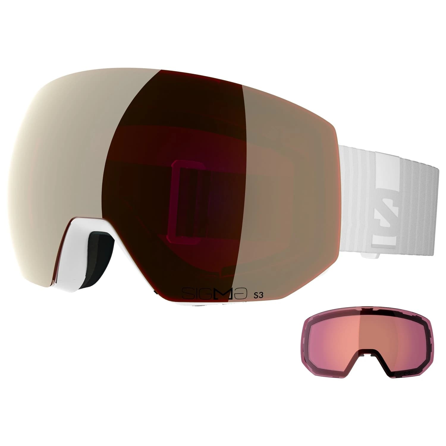Ски маска Salomon Radium Pro Sigma Cat 3 VLT 11% + Cat 1 VLT 52% Ski goggles - White