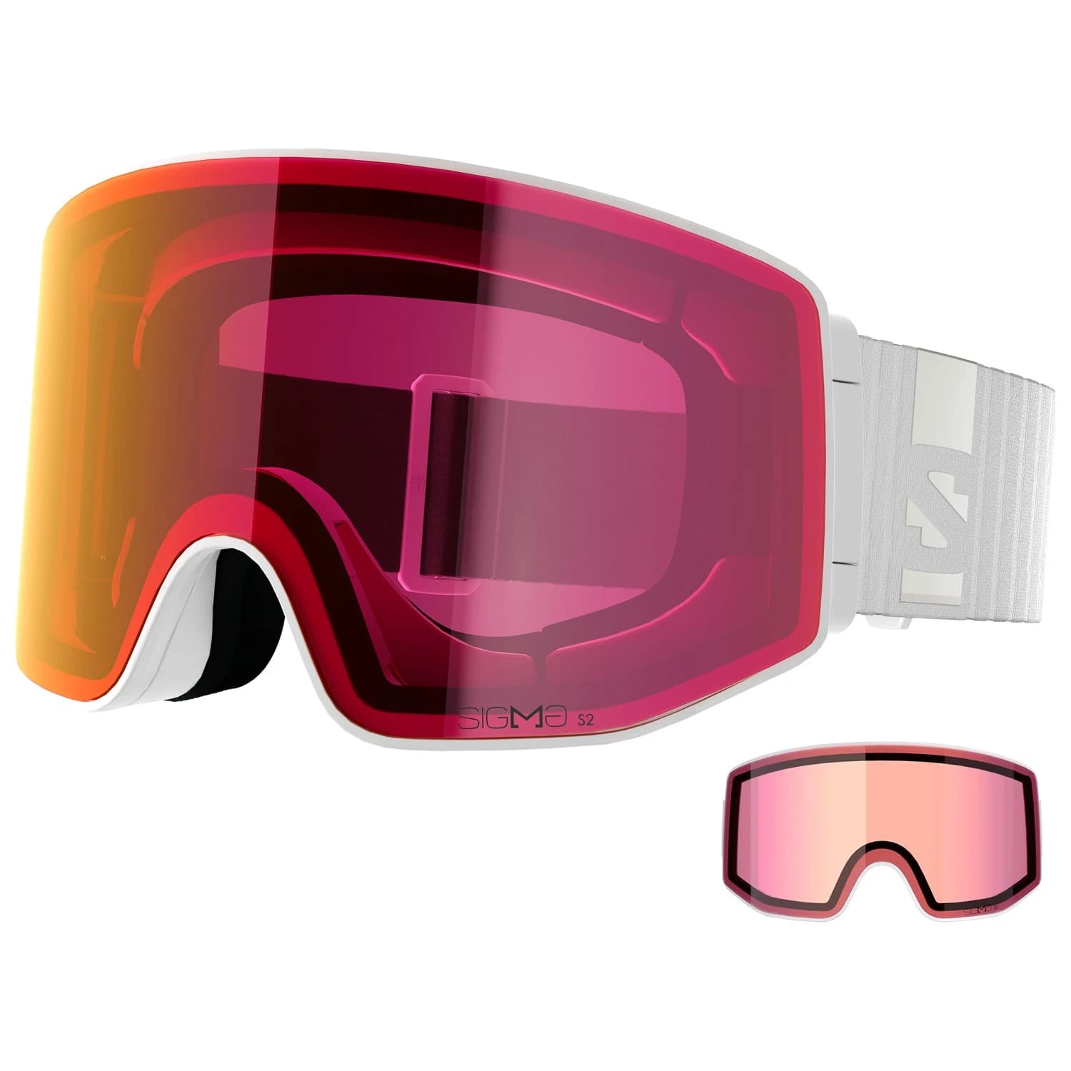 Ски маска Salomon Sentry Prime Sigma Cat 2 VLT 20% + Cat 1 VLT 52% Ski goggles - White