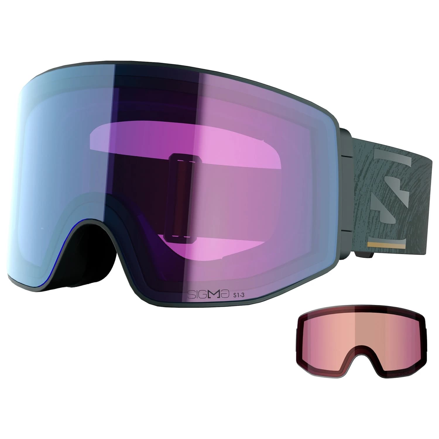 Ски маска Salomon Sentry Prime Sigma Photo C1-3 (14-49%) + C1 (52%) Ski goggles - Green Gables