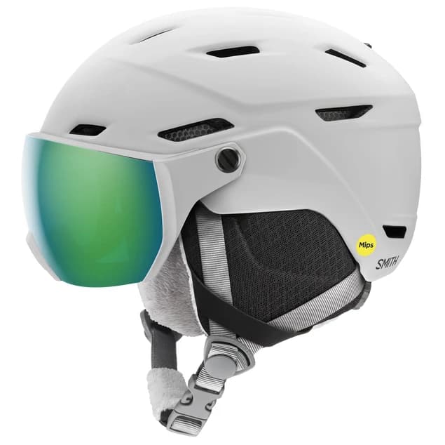 Детска ски каска Smith Kid's Survey Mips S3 (VLT 10%) Ski helmet - Matte White / Green Mirror