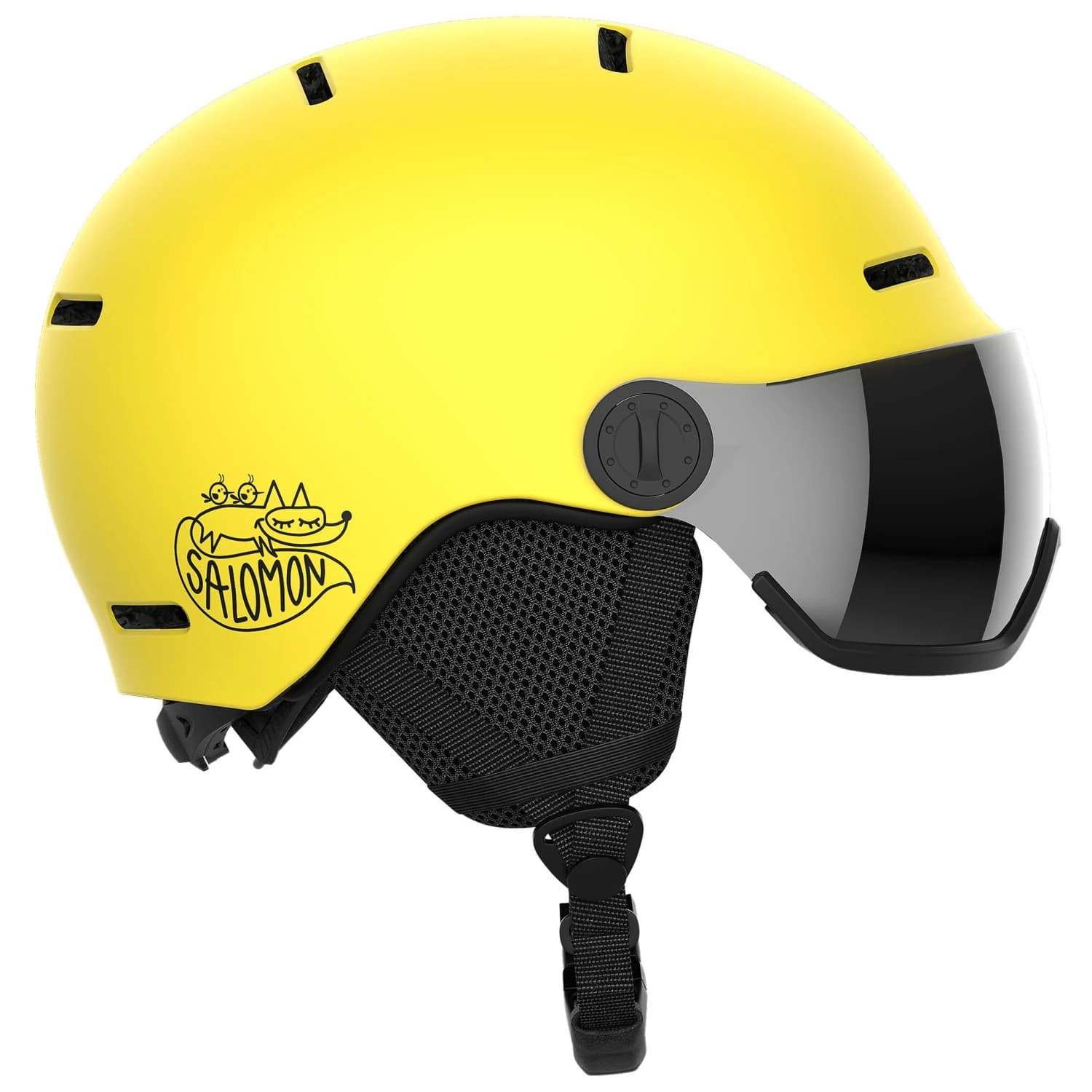 Детска ски каска Salomon Kid's Orka Visor Cat. 2 Ski helmet - Vibrant Yellow / Flash Silver