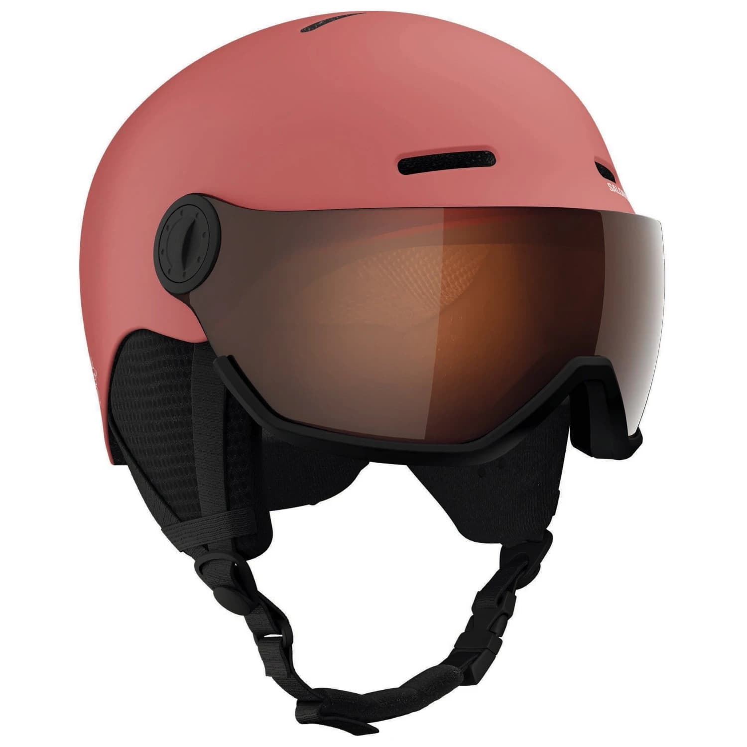 Детска ски каска Salomon Kid's Orka Visor Cat. 2 Ski helmet - Sun Kissed Coral / Flash Silver