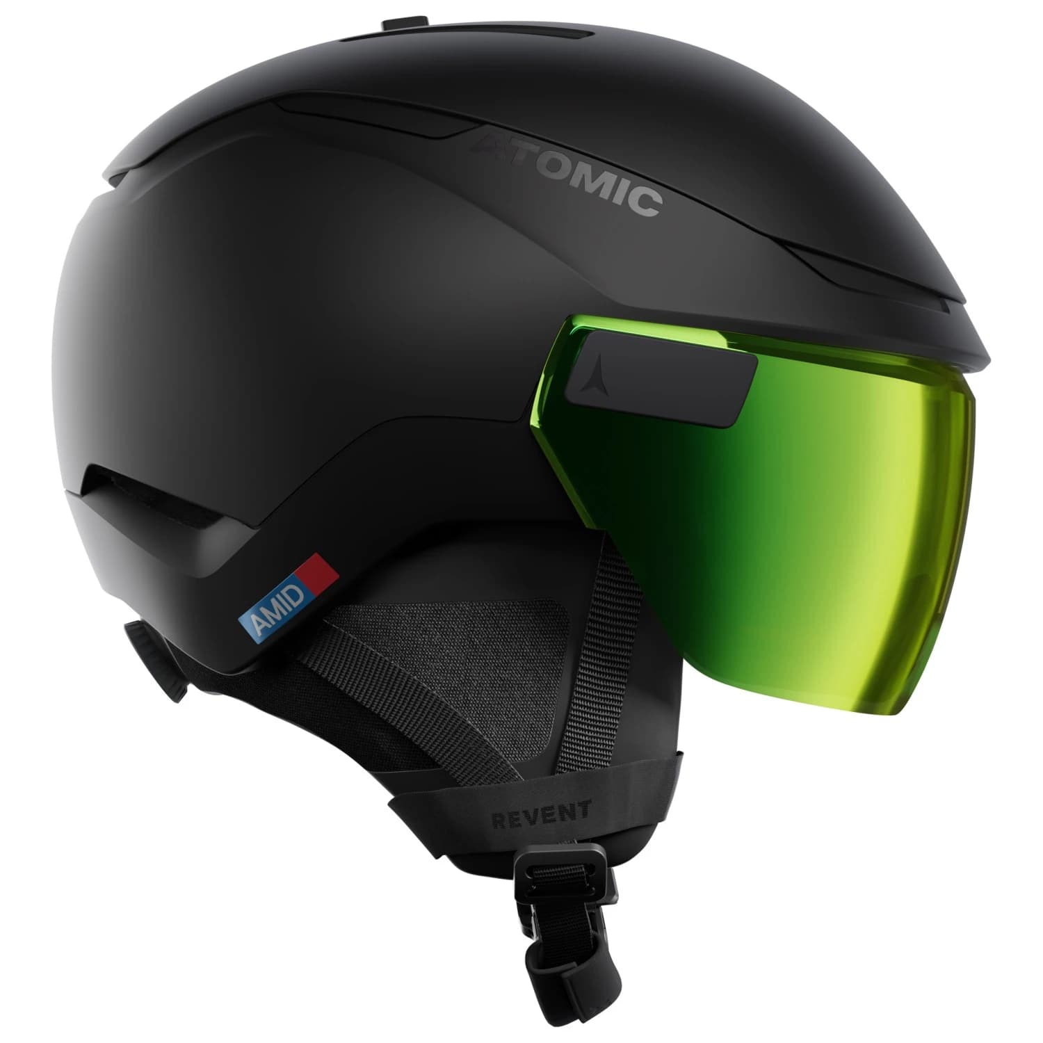 Ски каска Atomic Revent GT Amid Visor HD Photochromic S1-3 Ski helmet - Black / Green Gold HD Photo