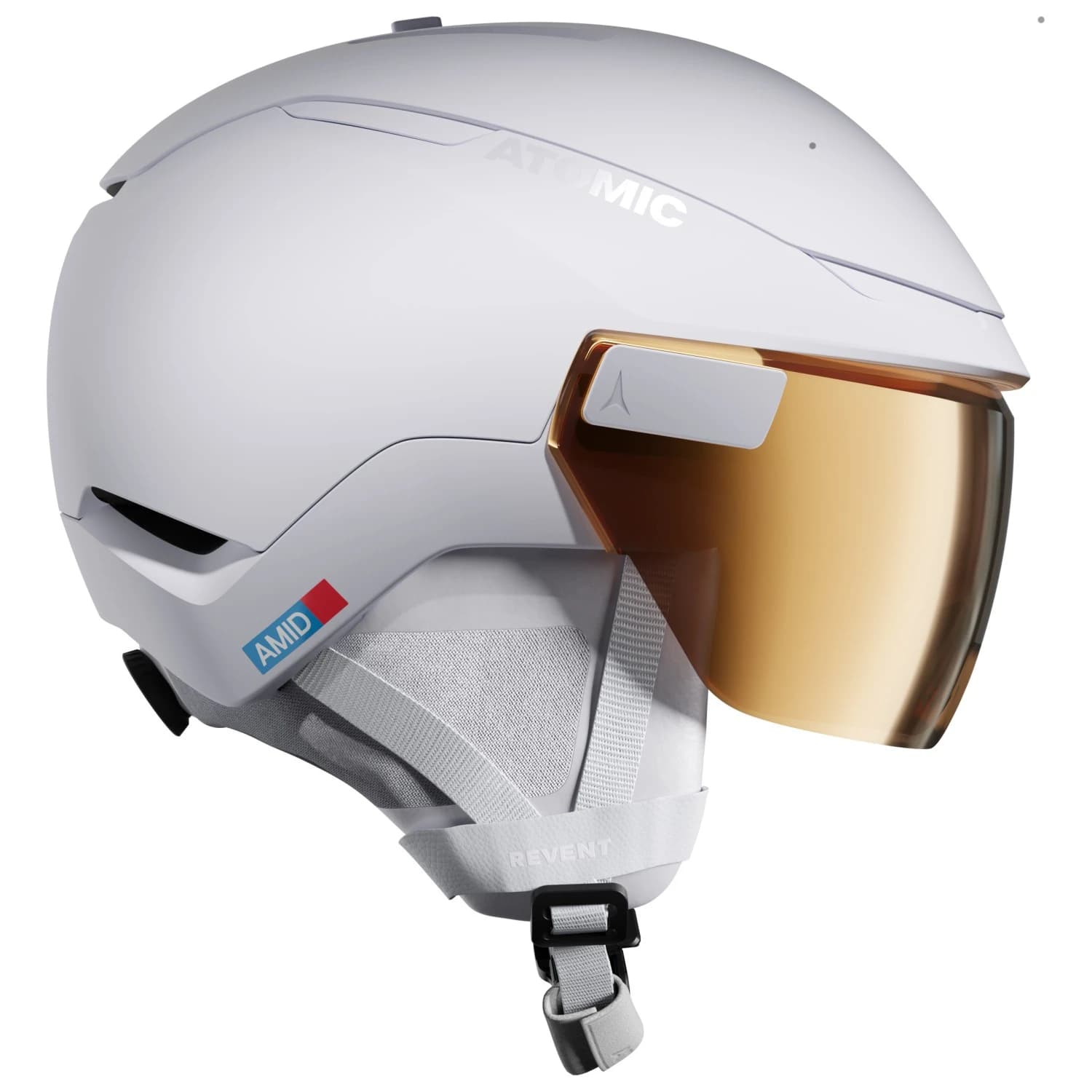 Ски каска Atomic Revent GT Amid Visor HD Photochromic S1-3 Ski helmet - White Heather / Amber Gold HD Photo