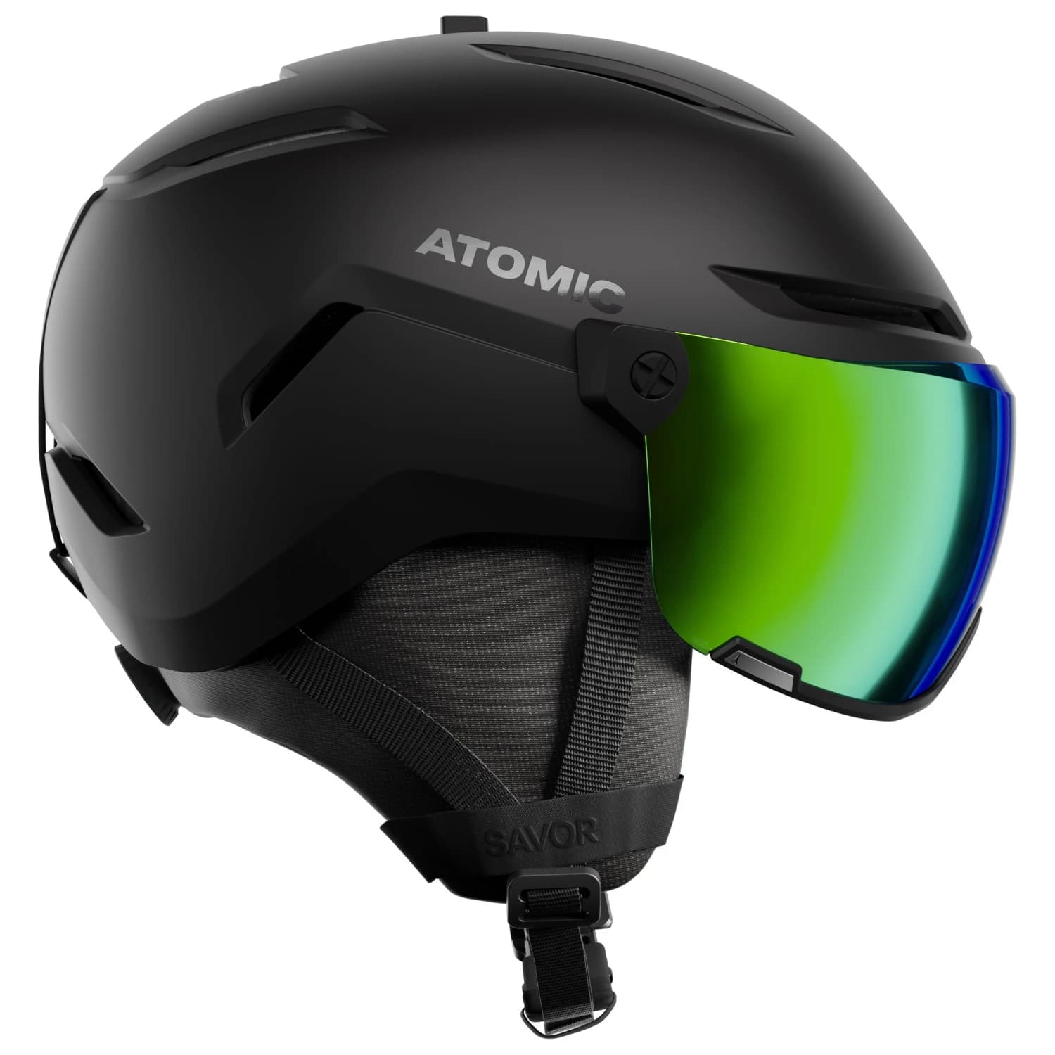 Ски каска Atomic Savor Visor HD S2 Ski helmet - Black / Green HD