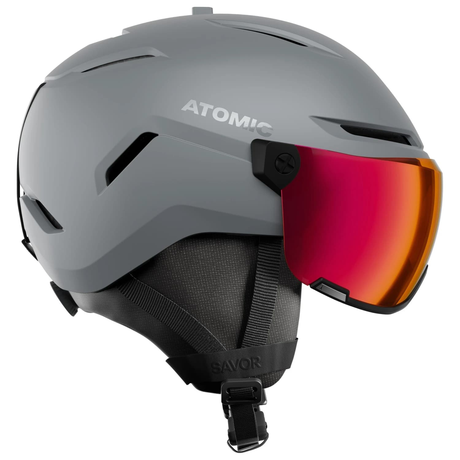 Ски каска Atomic Savor Visor HD S2 Ski helmet - Limestone / Red HD