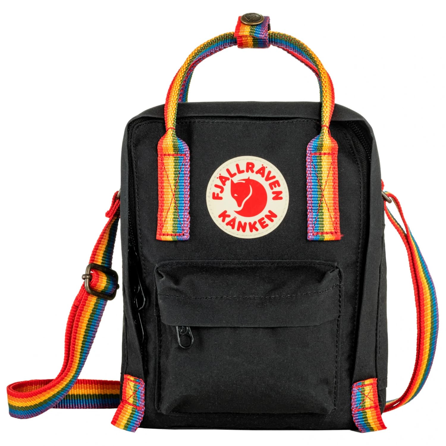 Чанта за рамо Fjällräven Kånken Rainbow Sling Shoulder bag - Black / Rainbow Pattern