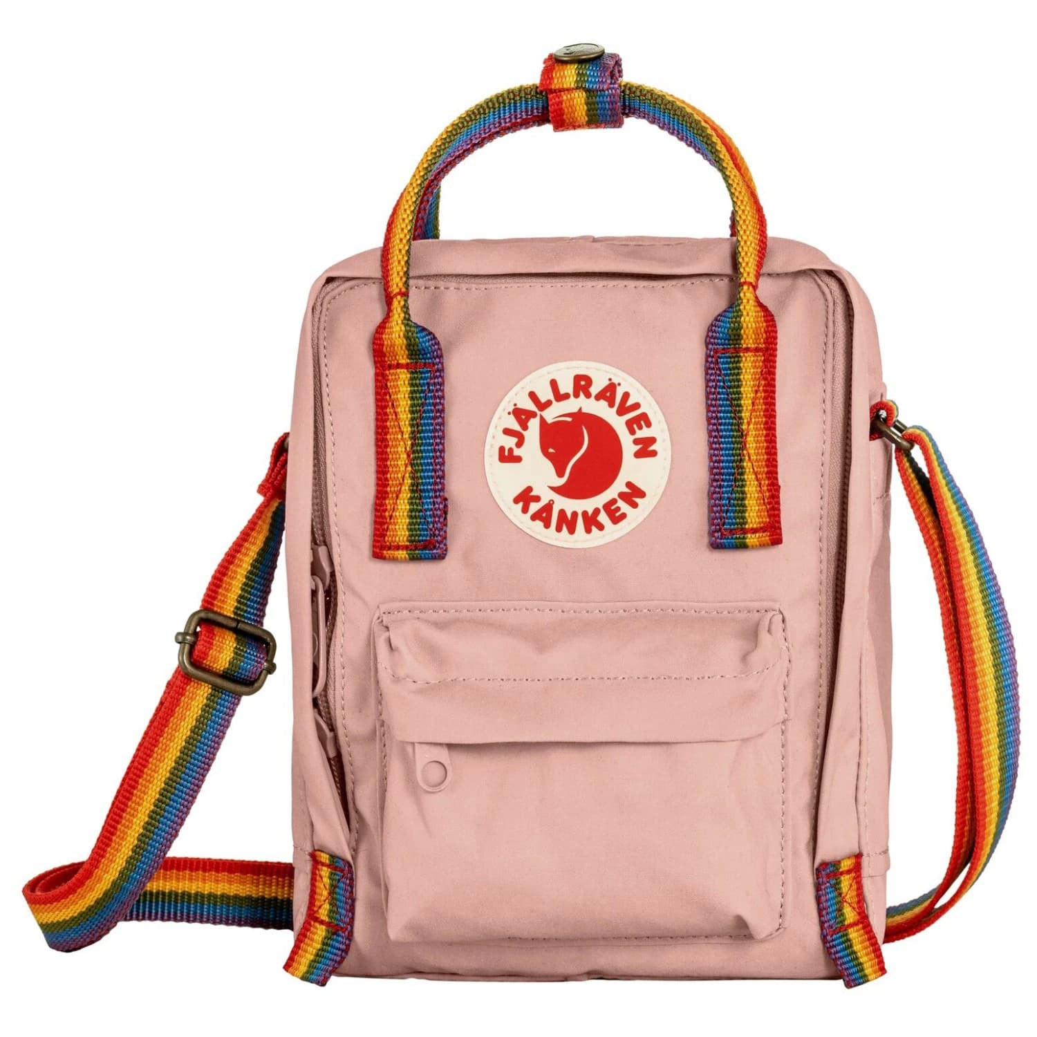 Чанта за рамо Fjällräven Kånken Rainbow Sling Shoulder bag - Chalk Rose / Rainbow