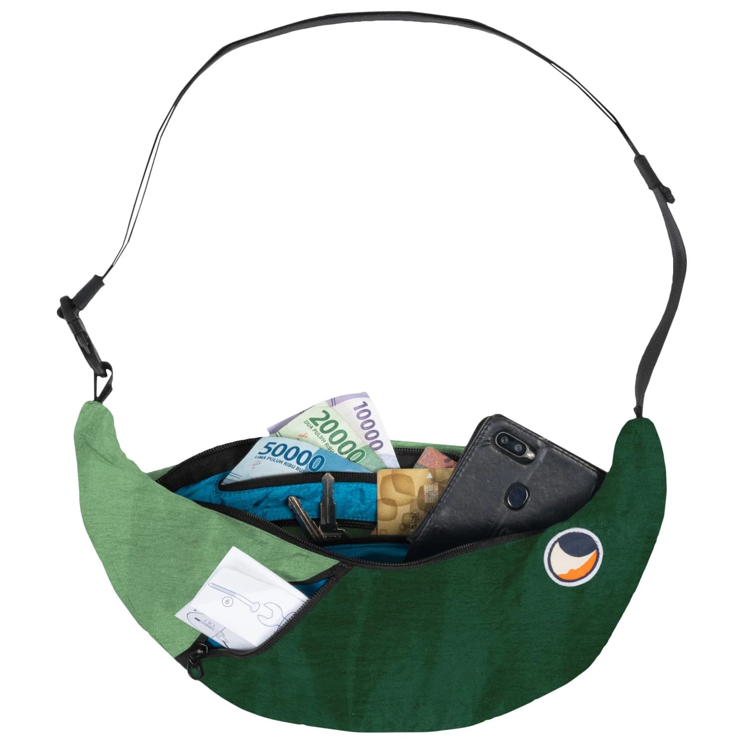 Чанта за рамо Ticket to the moon Sling Bag Shoulder bag - Dark Green / Jade Green