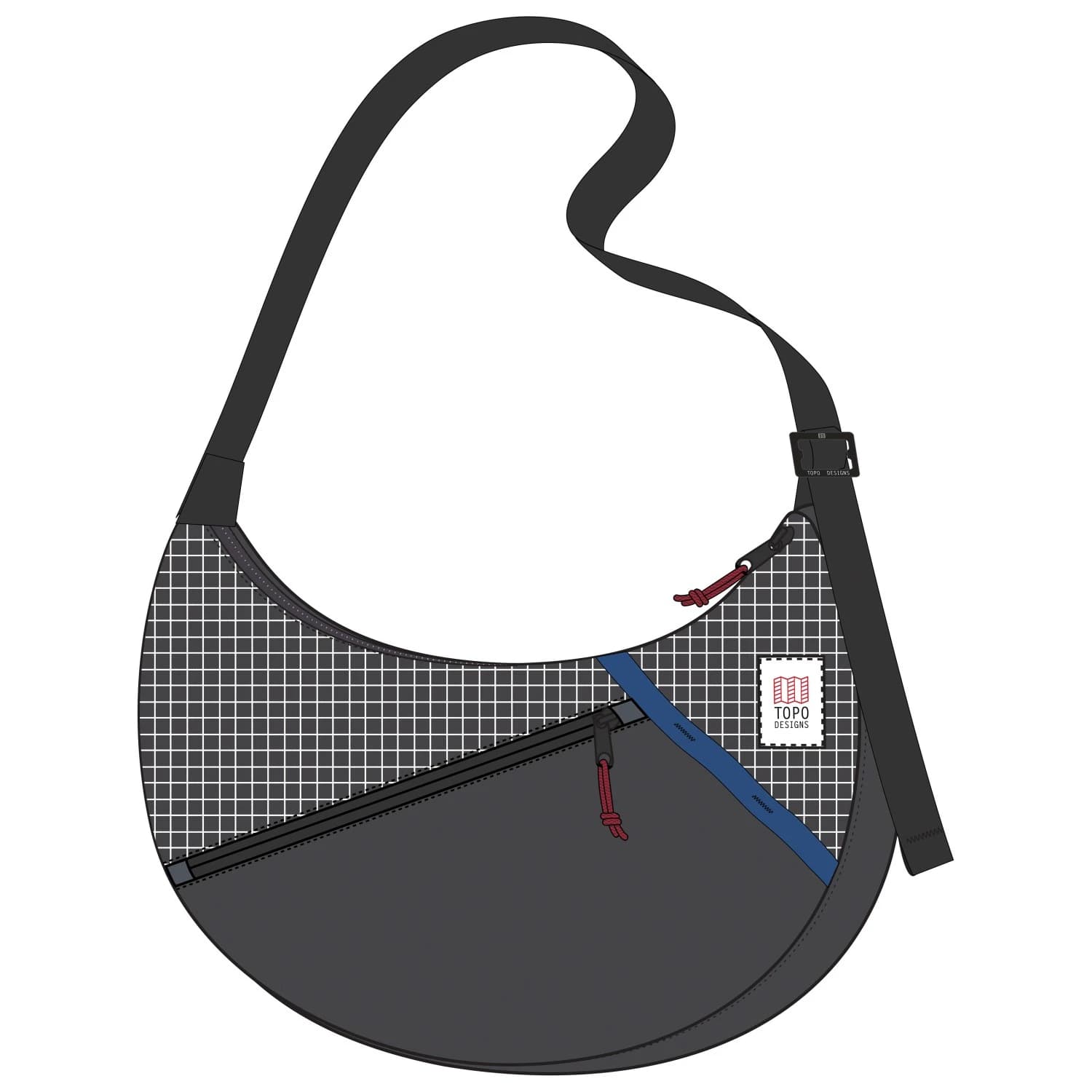 Чанта за кръст Topo designs Moonlight Crossbody Bag Shoulder bag - Black / Grid