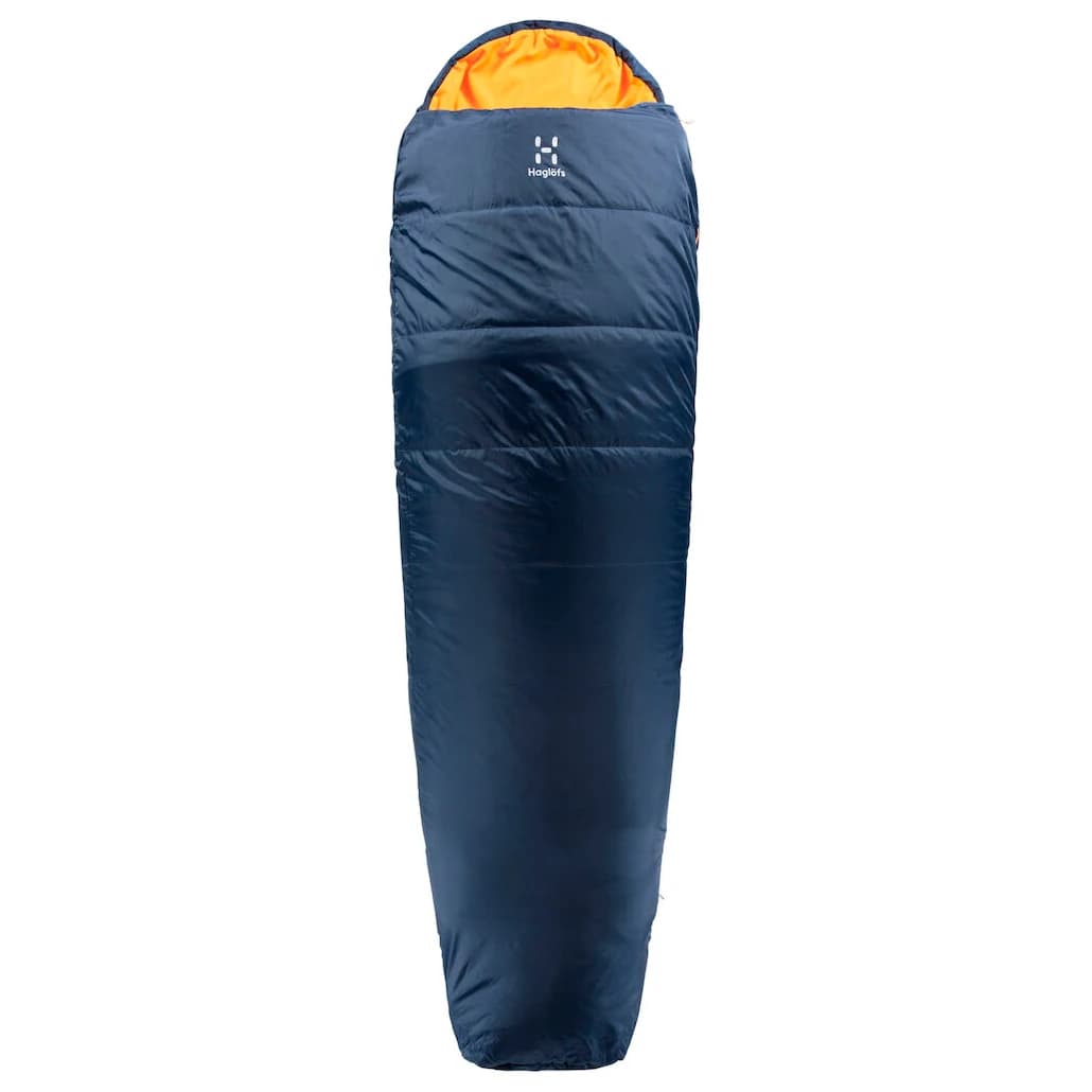 Синтетичен спален чувал Haglöfs Tarius Lite +8 Synthetic sleeping bag - Midnight Blue / Tangerine