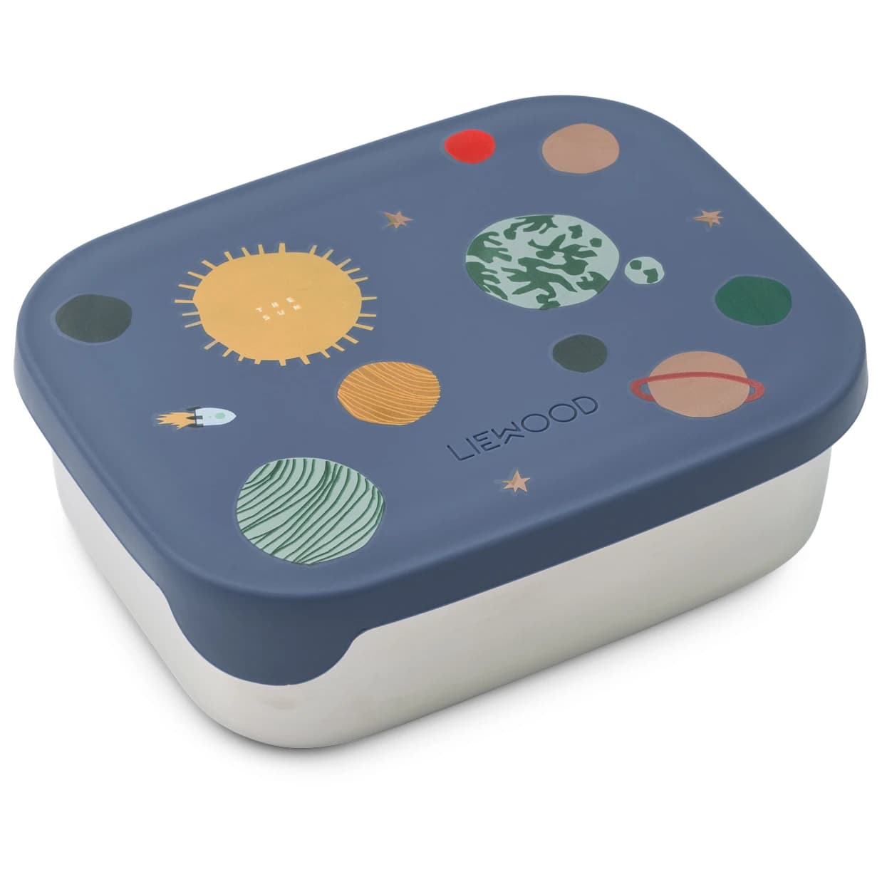 Детски контейнер за храна Liewood Kid's Arthur Printed Lunchbox Food storage - Universe / Classic Navy