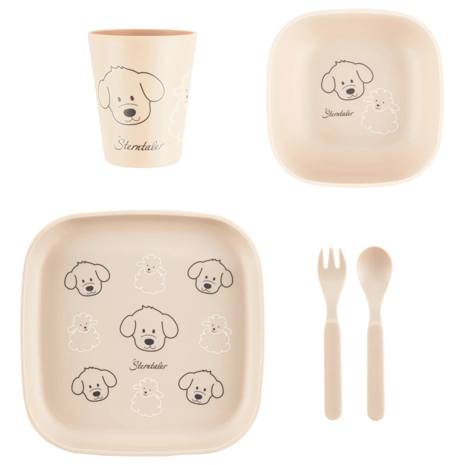 Детски комплект съдове Sterntaler Kid's Geschirrset Set of dishes - Sand / Bauernhof